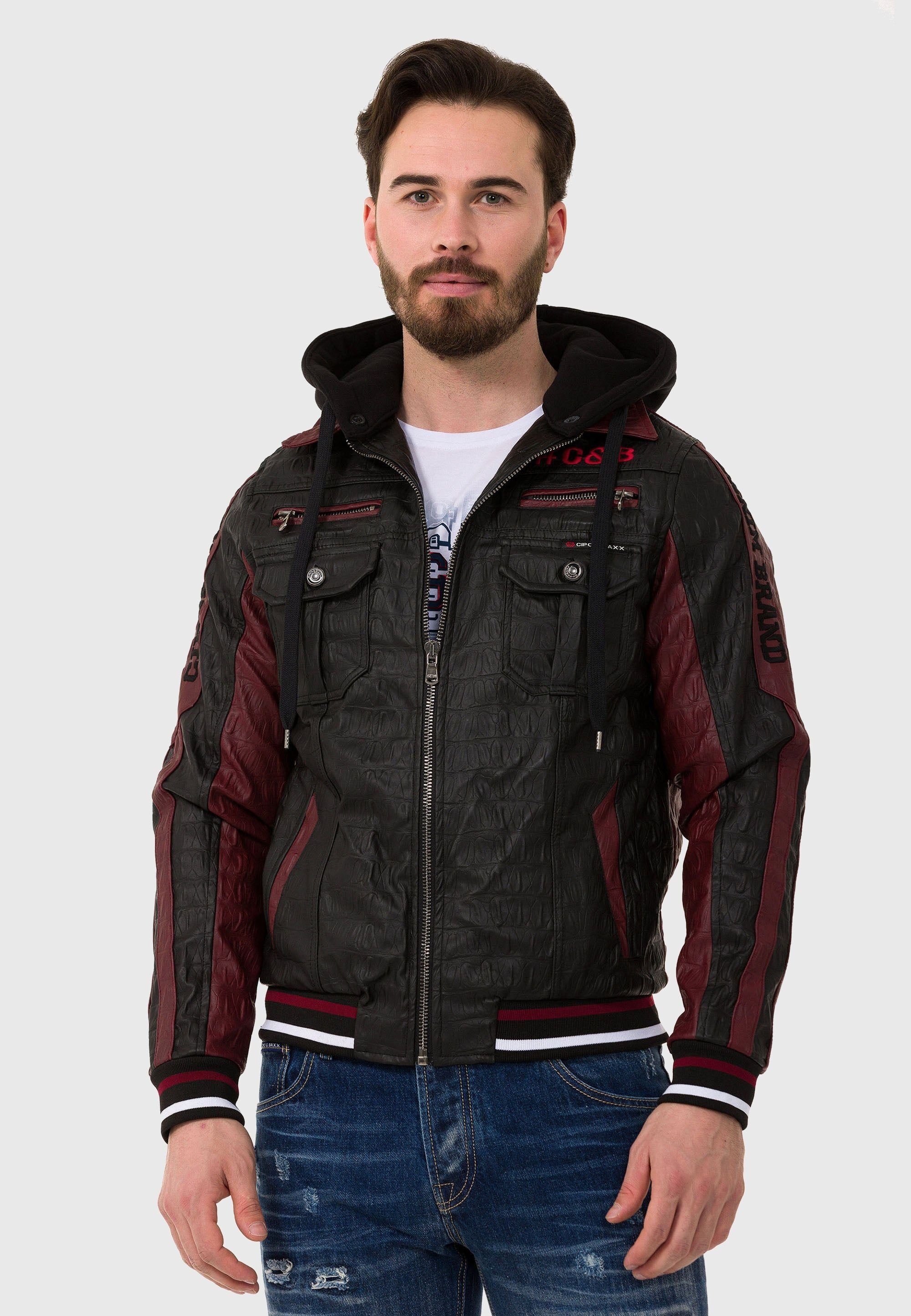 Cipo & Baxx Lederimitatjacke "Jacke", ohne Kapuze, aus Kunstleder günstig online kaufen