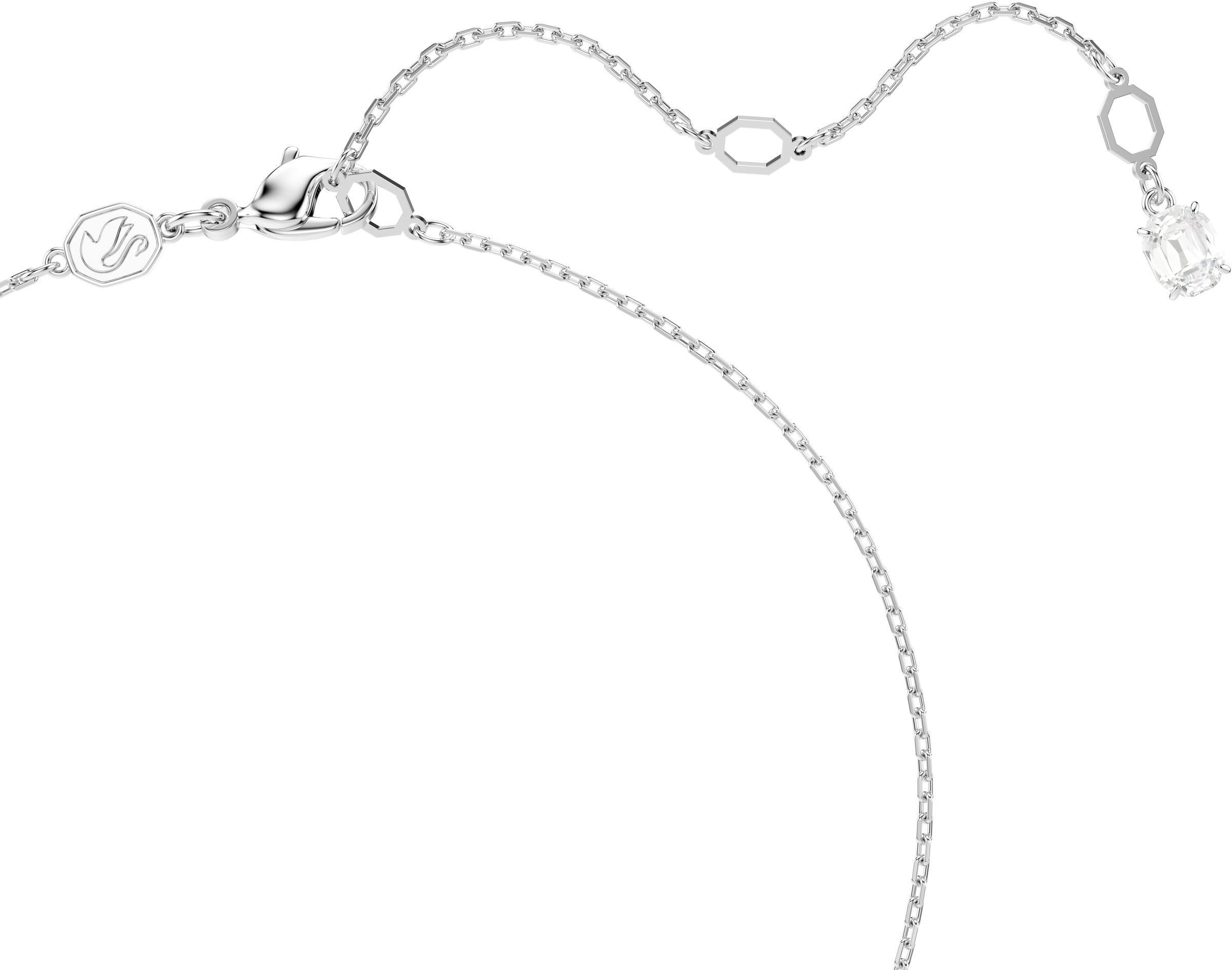 Kette mit Anhänger SWAROVSKI "Schmuck Geschenk Halskette Matrix", silber (metallfarben, kristallweiß, weiß), Halsketten, Damen, Metall Perlen, L: 45, Metall, Perlen, mit Swarovski Zirkonia (synth.) - mit Swarovski Perle 6