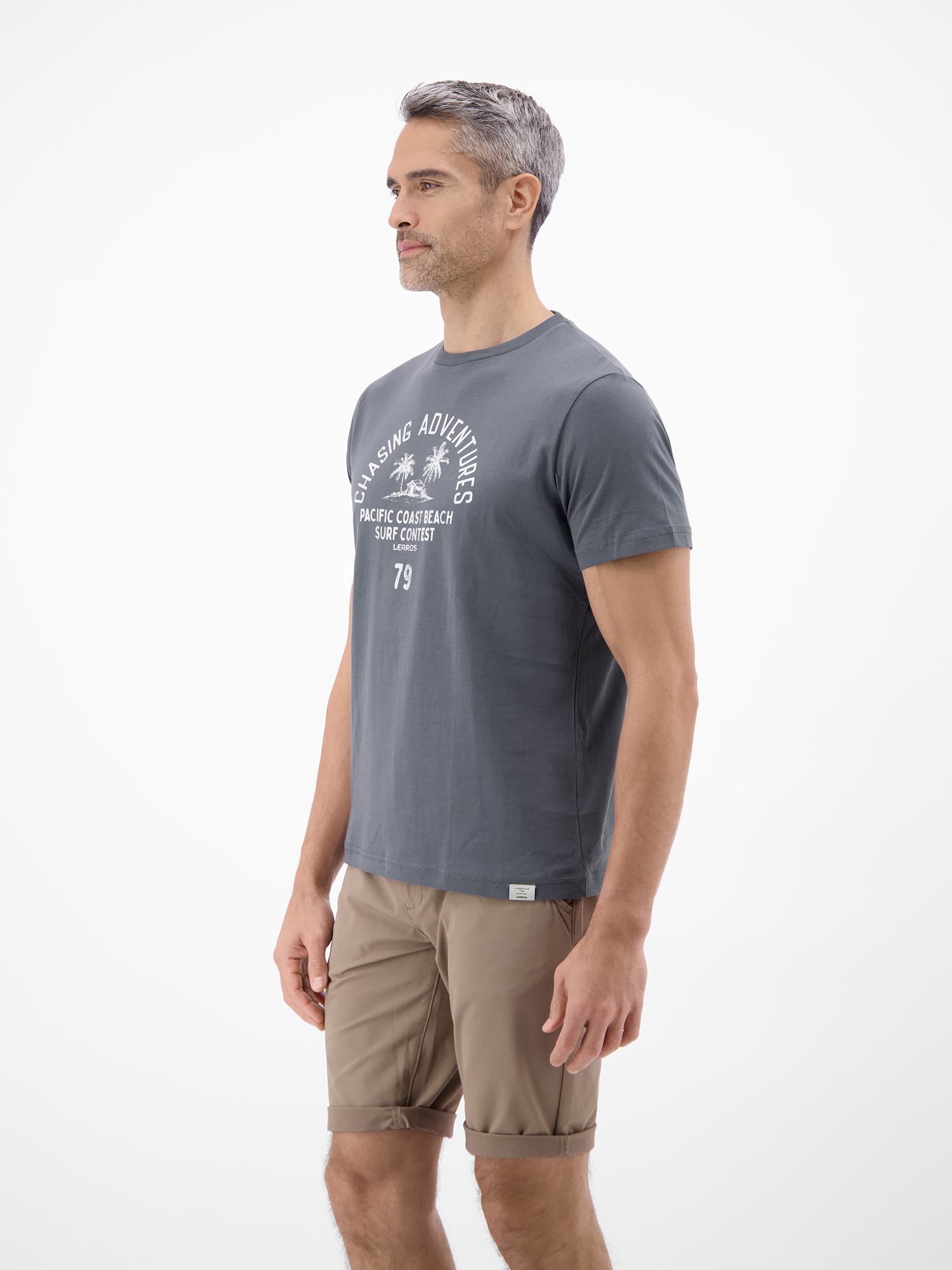 LERROS T-Shirt »T-Shirt mit O-Neck aus softer Baumwolle mit Summervibe-Print«