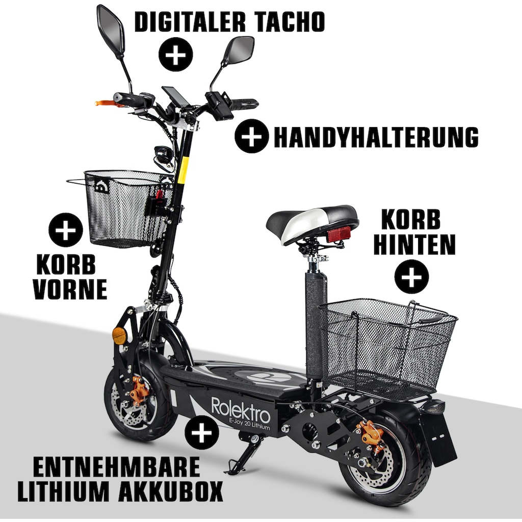 Rolektro Sitzscooter »Rolektro E-Joy 20 Lithium«, 20 km/h, 45 km