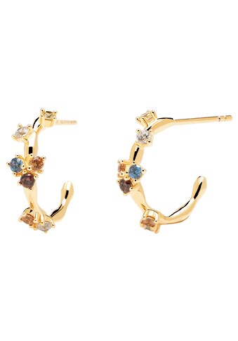 PDPAOLA Paar Creolen »Five Gold Earrings, AR01-289-U«, mit Zirkonia (synth.) kaufen