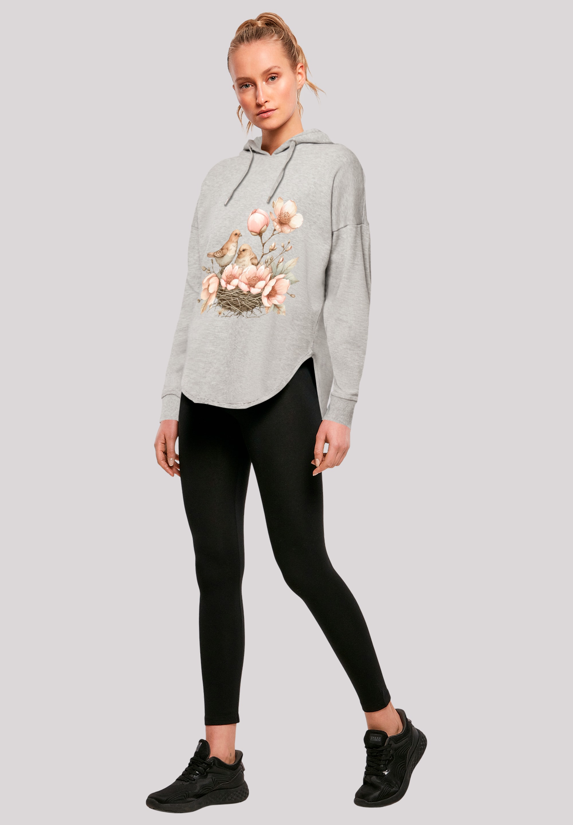 F4NT4STIC Kapuzenpullover »Vogelnest Blumen«, Premium Qualität