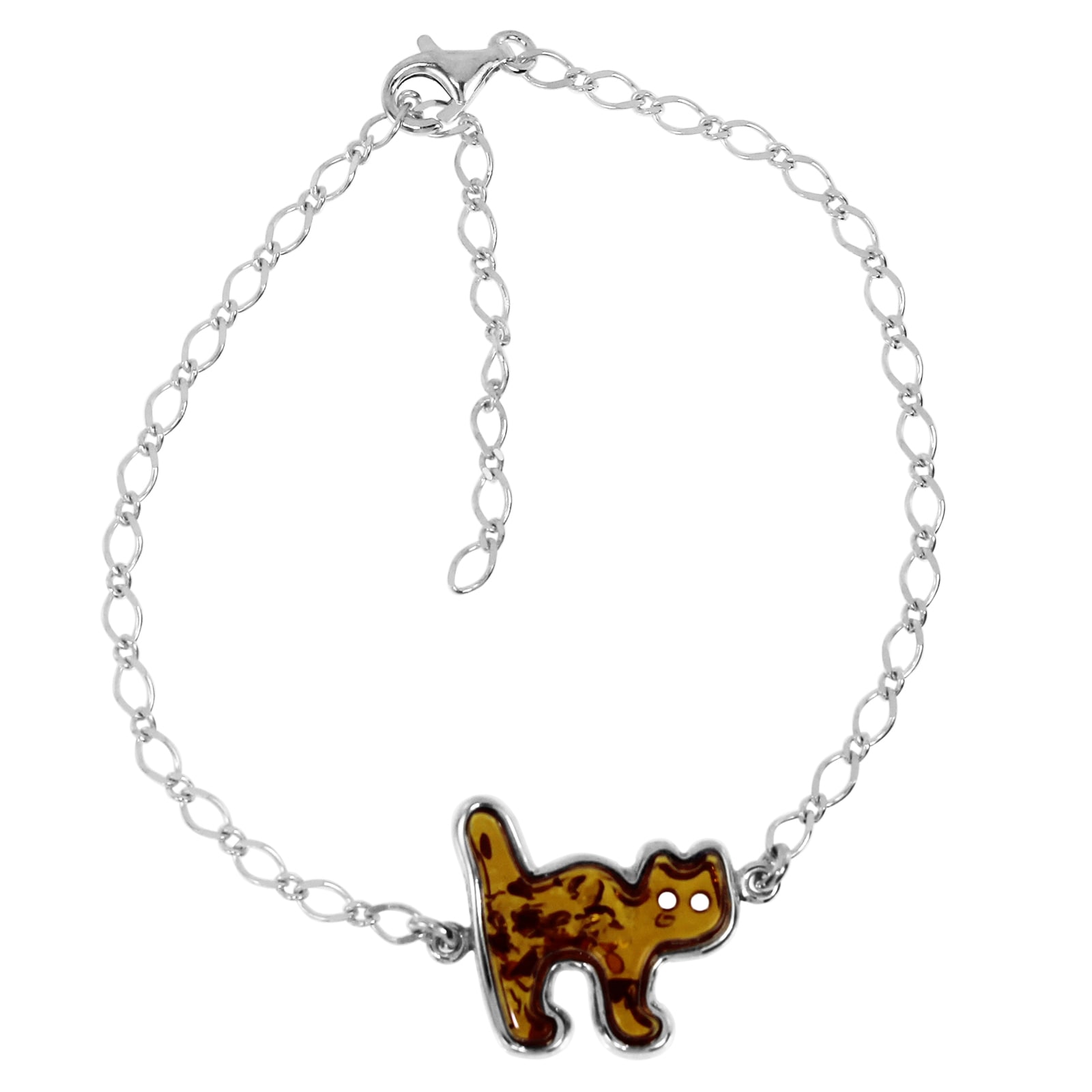 "Armband OSTSEE-SCHMUCK ""Ostsee-Schmuck Armband Katze Armband Katze"", silber, Armbänder, Damen, 20cm, Silber 925 (Sterlingsilber), Armband"