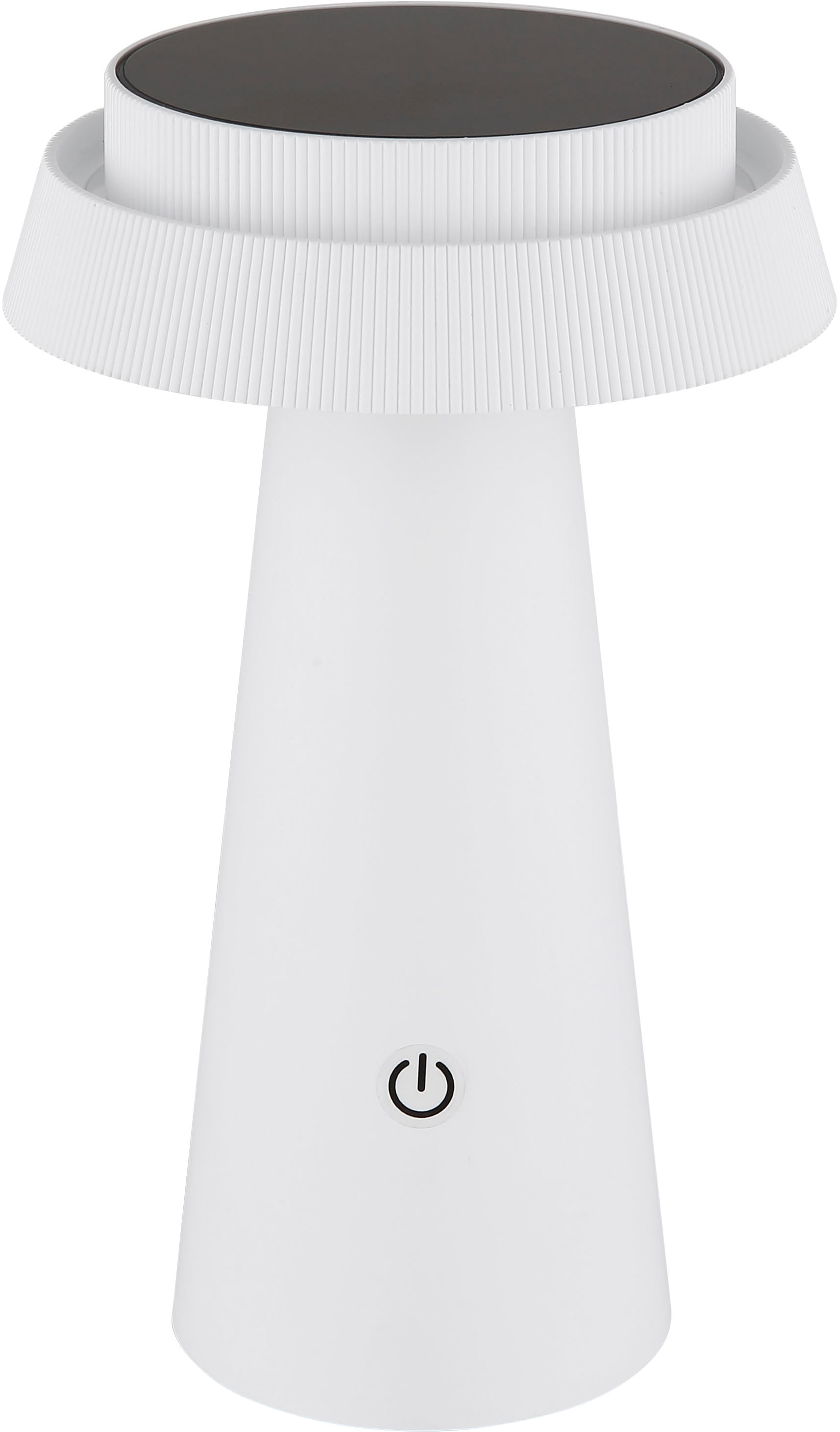 GLOBO LIGHTING LED Solarleuchte »SOLARLEUCHTE KUNSTSTOFF WEIß, 1XLED« LED-Modul 1 Stk. warmweiß - kaltweiß Solar Garten Terrasse Außenbeleuchtung Dekoleuchten