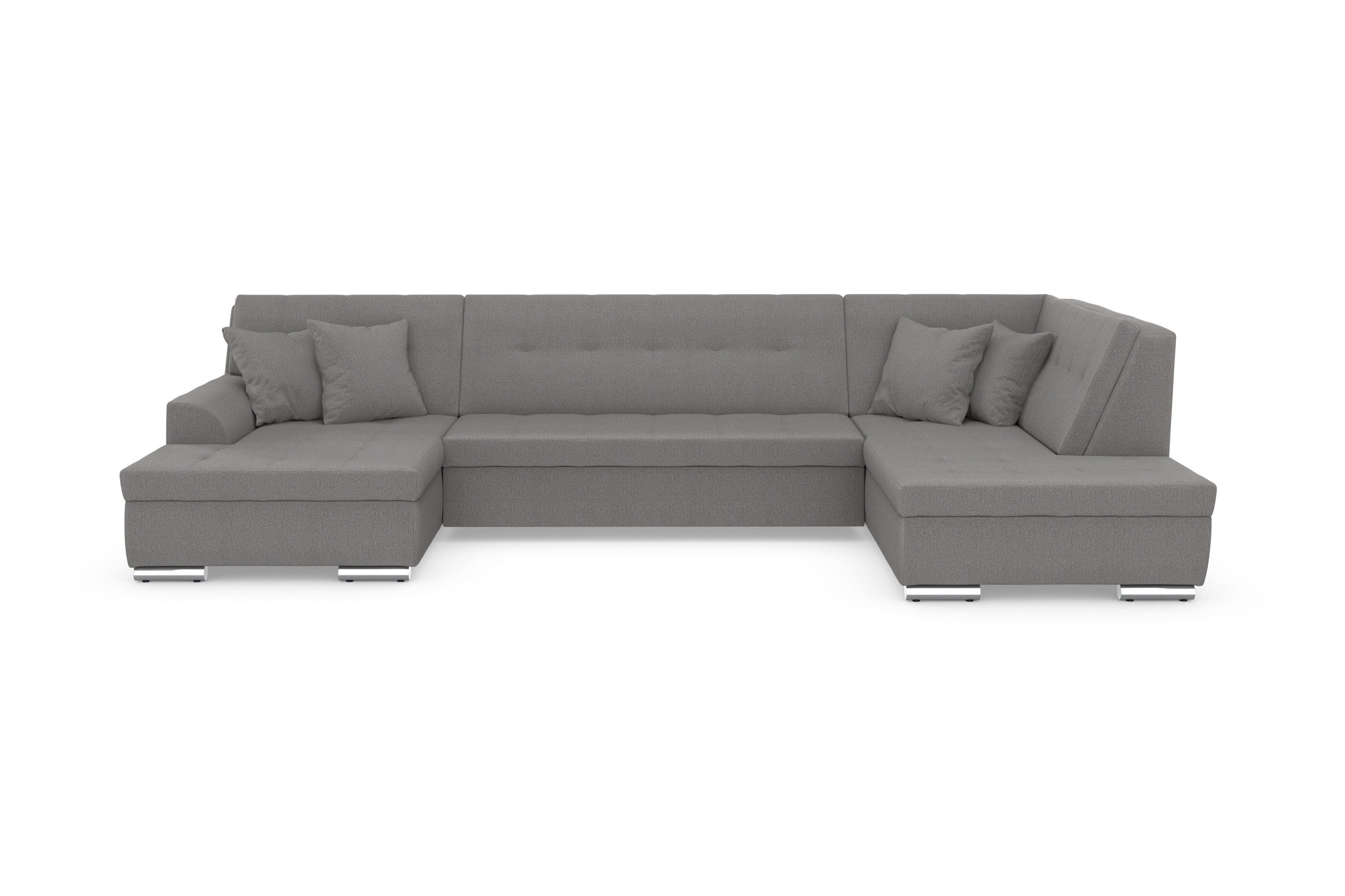 DOMO collection Wohnlandschaft "TREVISO inkl. Zierkissen, moderne Steppung, XXL: 364x201x83 cm" wahlweise mit Bettfunktion, in vielen Bezugsarten auch in Cord U-Form