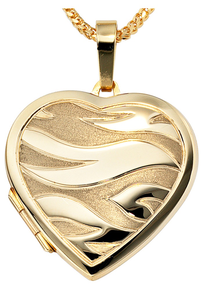 JOBO Medallionanhänger »Anhänger Medaillon Herz«, 585 Gold