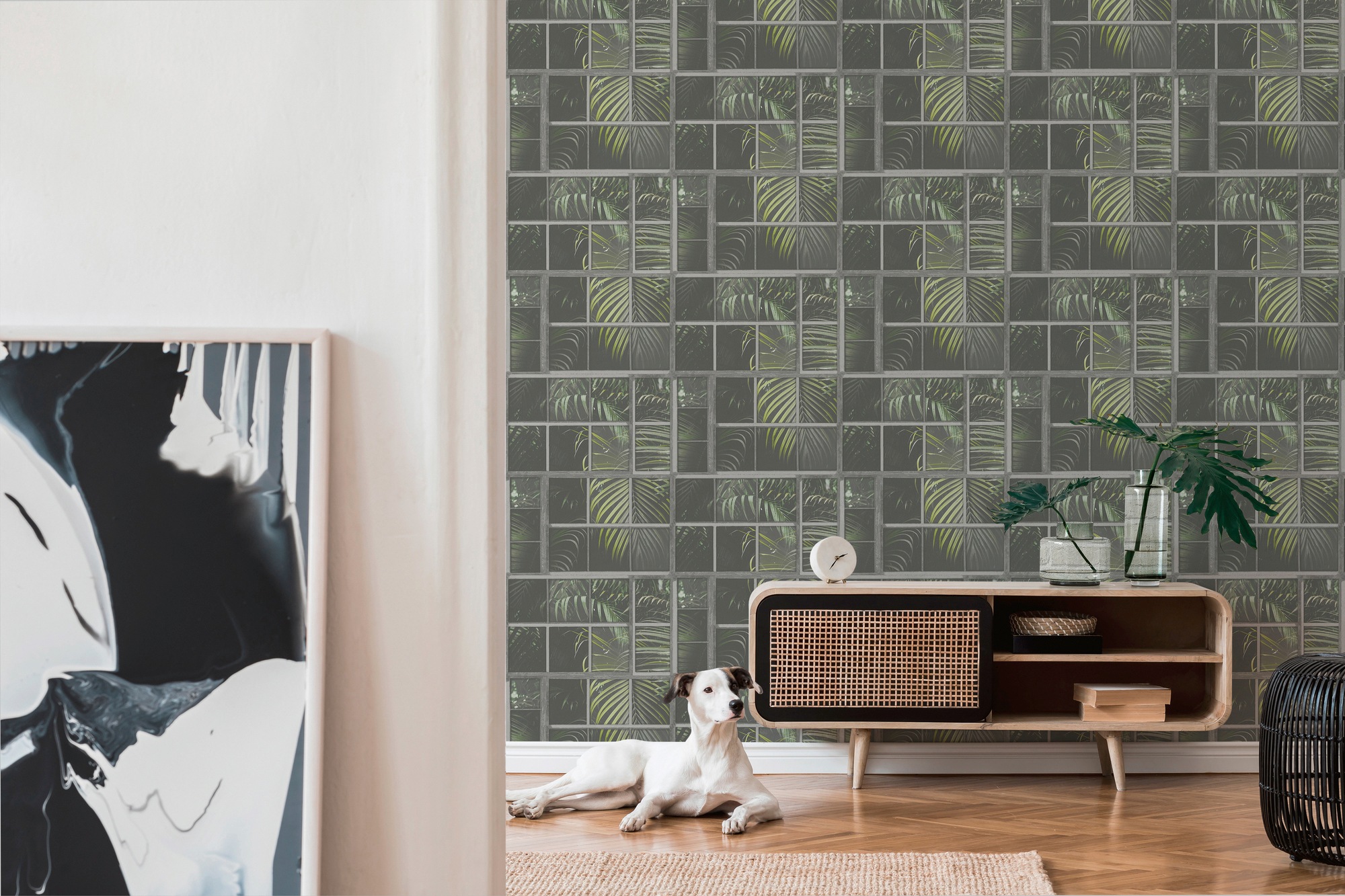 living walls Vliestapete »Industrial«, botanisch-floral-Motiv, Dschungeltapete Tapete Palmen Tapeten Wohnzimmer Schlafzimmer Küche