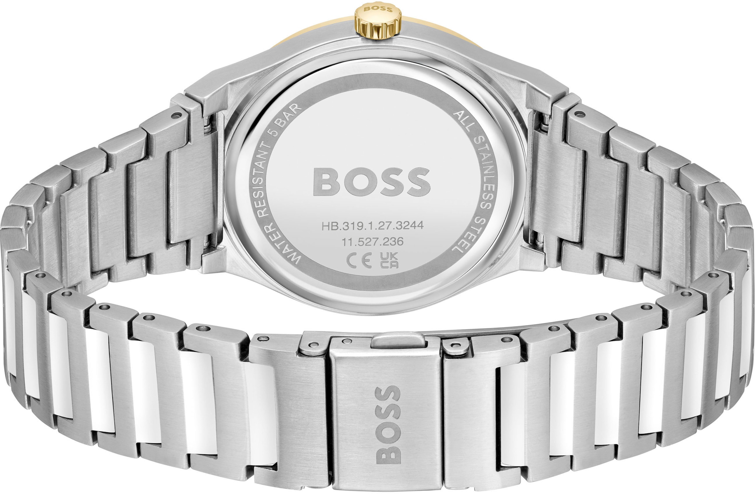 BOSS Quarzuhr »CANDOR LADIES«, Damenuhr, Armbanduhr, Leuchtindizes, Edelstahlarmband