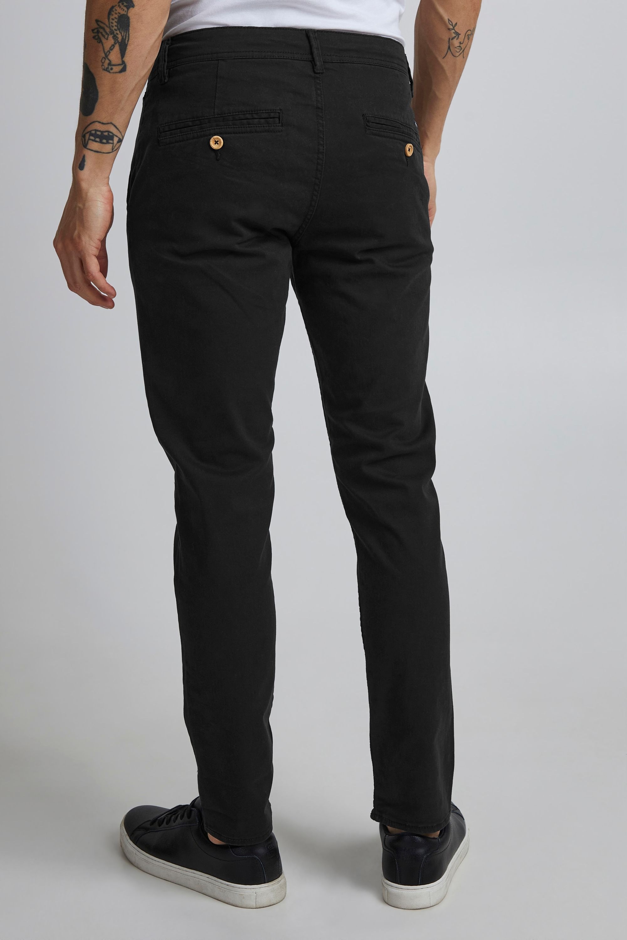 Chinohose BLEND "BHNatan", Herren, Gr. 32, Länge 34, schwarz, Web, 98% Baumwolle, 2% Elasthan, unifarben, schmal normal, Hosen Chinohose, Stoffhose mit normalem Bund und schmalem Beinen - Slim Fit 6