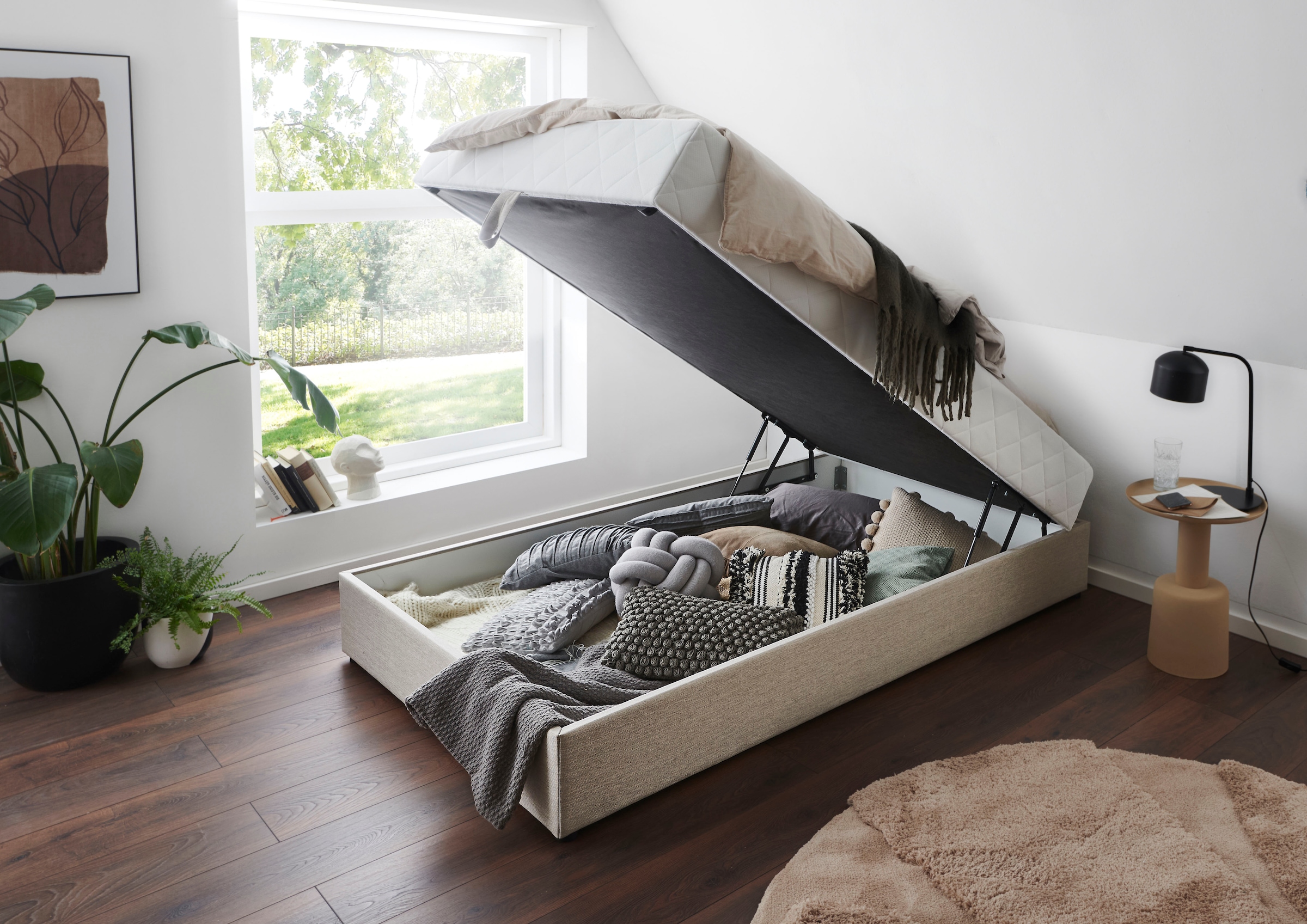 ATLANTIC home collection Boxbett »BELINA«, mit Taschenfederkernmatratze und geräumigem Bettkasten