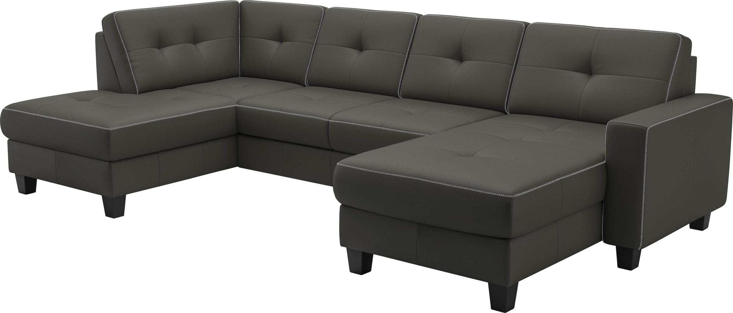 Wohnlandschaft HOME AFFAIRE "Varese", grau (anthrazit), B:304cm H:91cm T:170cm, Sofas, Wohnlandschaft, wahlweise mit Bettfunktion und Bettkasten 8