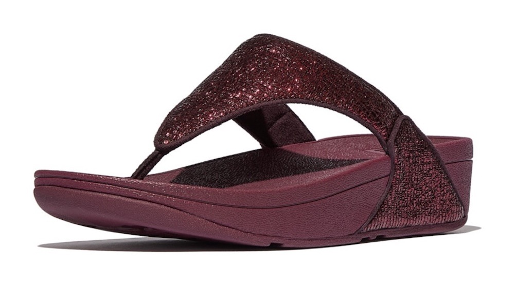 Fitflop Zehentrenner »LULU CRINKLED SHIMMER«, Slides, Badeschuh mit Glitter