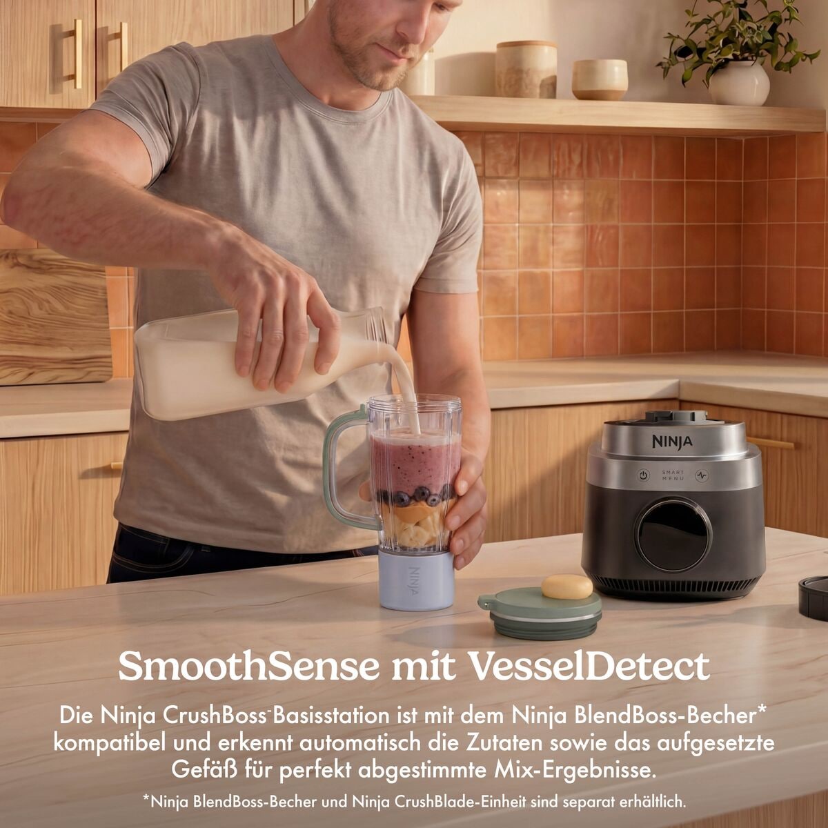 NINJA Standmixer »LB201EUBK Ninja CrushBOSS intelligenter Mixer  Onyx« 1200 W