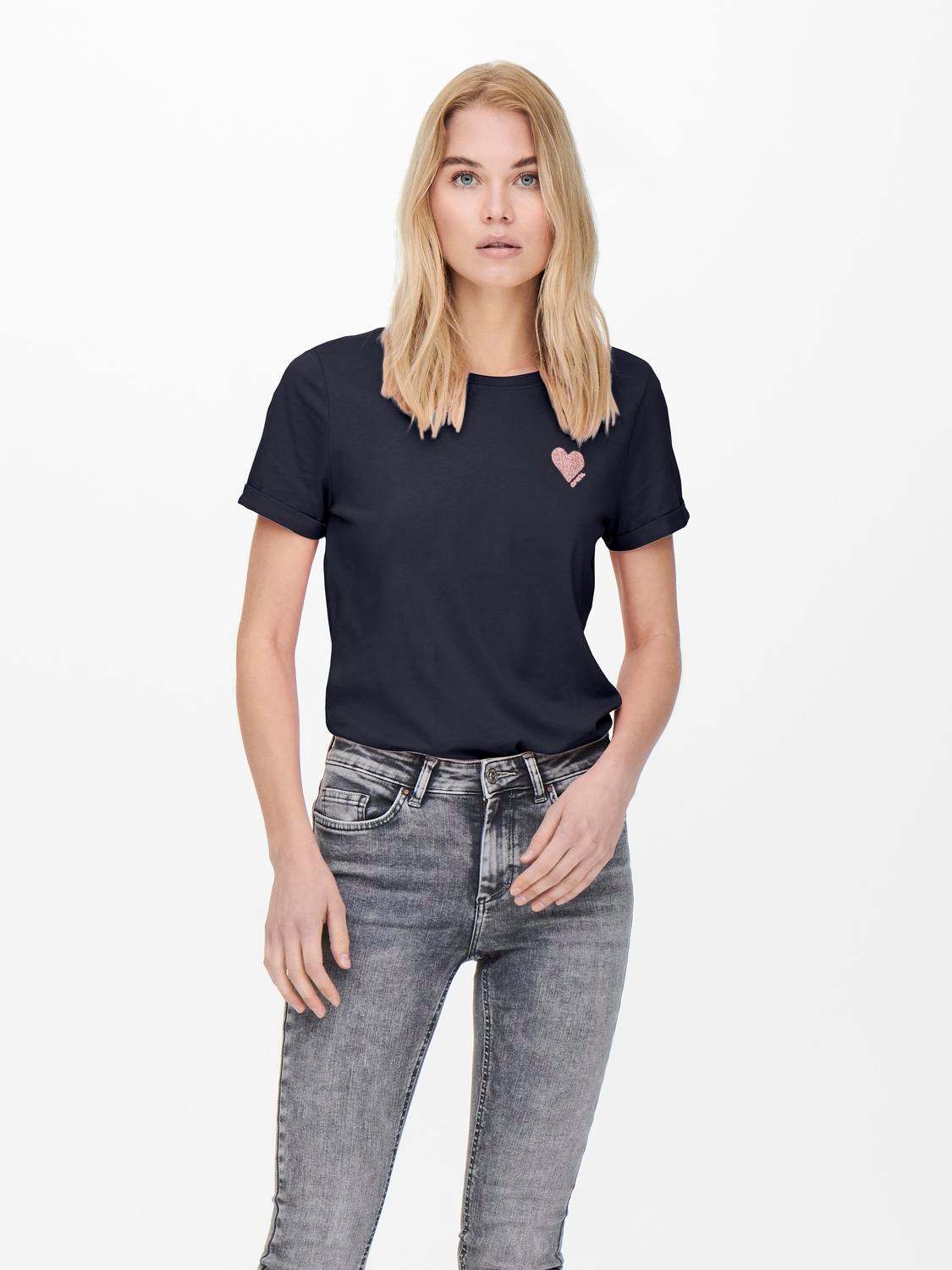 ONLY Kurzarmshirt "ONLKITA – T-Shirt mit Logo-Print und Rundhalsausschnitt" günstig online kaufen