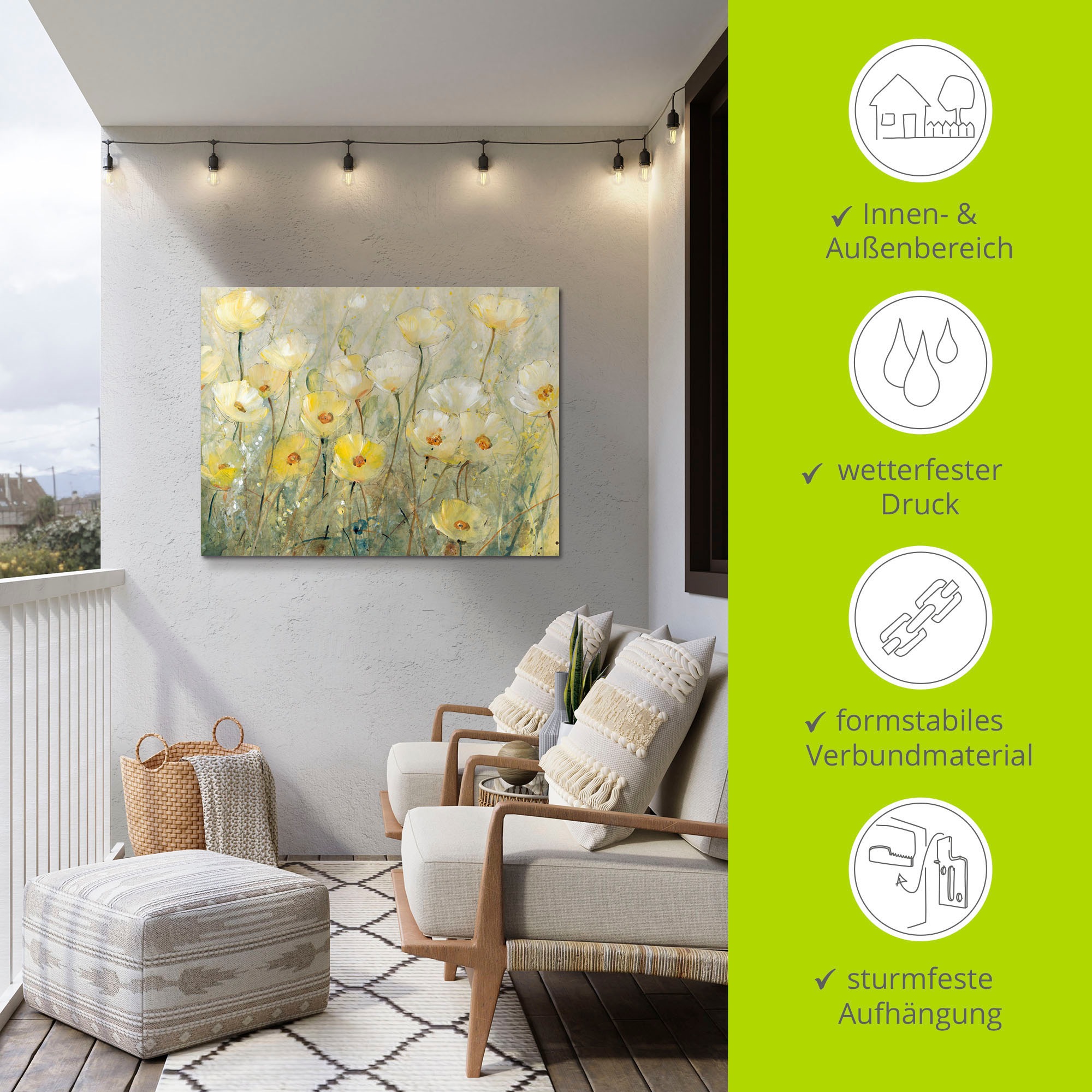 Artland Wandbild »Sommer in voller Blüte II«, Blumenwiese, (1 St.), als Alubild, Outdoorbild, Leinwandbild, Poster in verschied. Größen