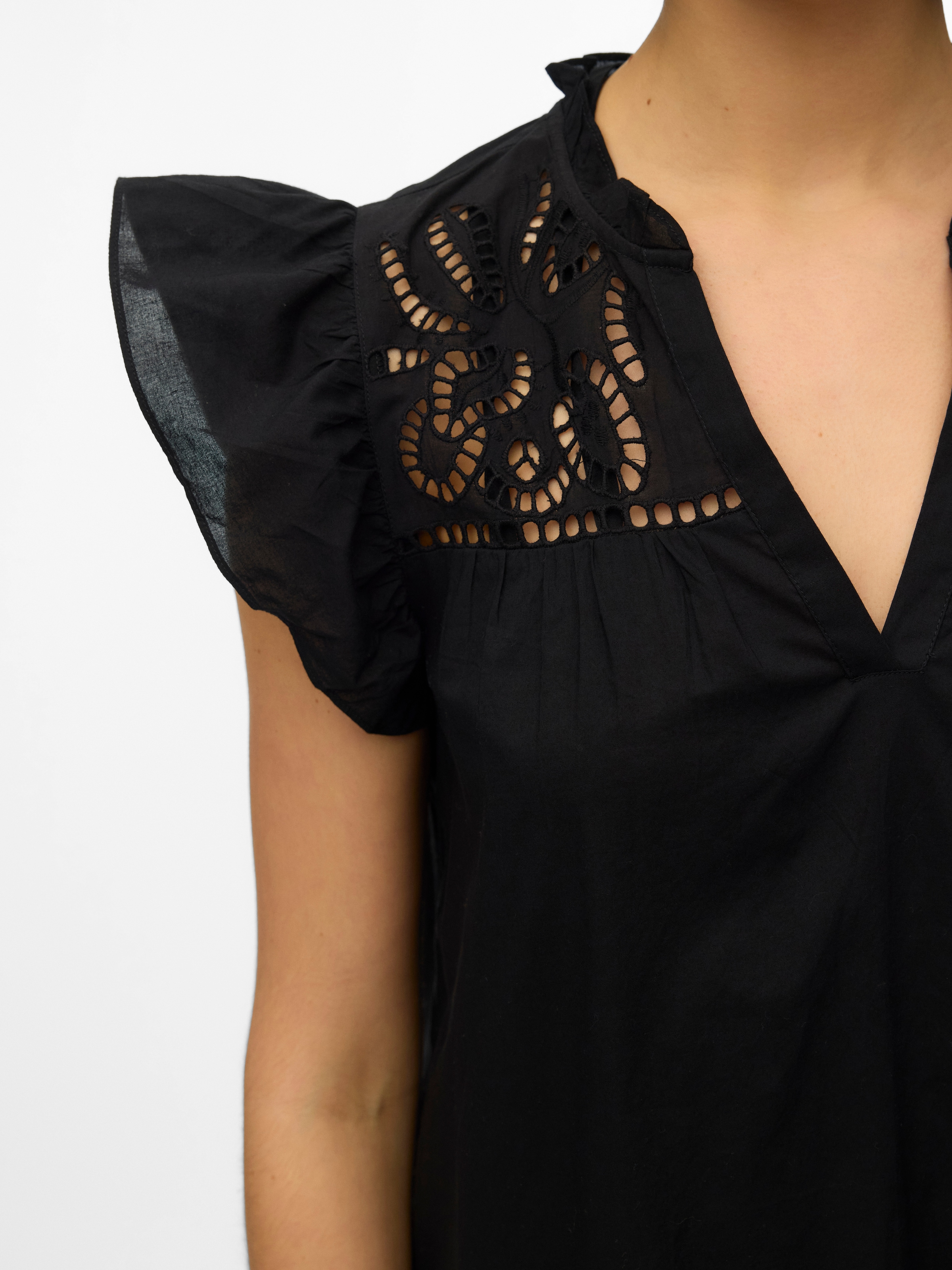 Vero Moda Minikleid »VMLINE SS SHORT DRESS WVN NOOS« Baumwolle