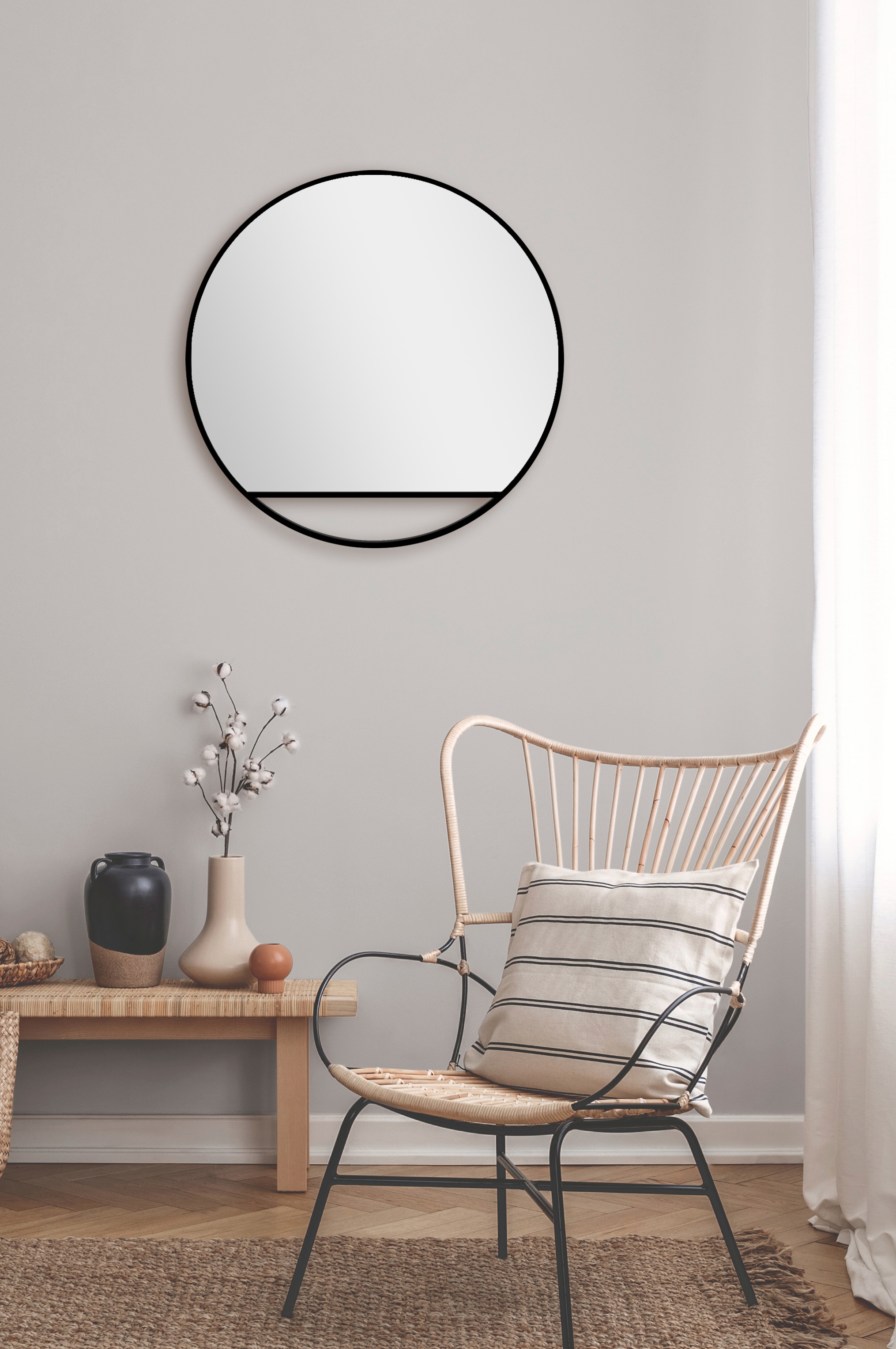 Talos Wandspiegel, mit cm 60 BAUR dekorativer Ø Aluminiumrahmen, runder Spiegel | kaufen
