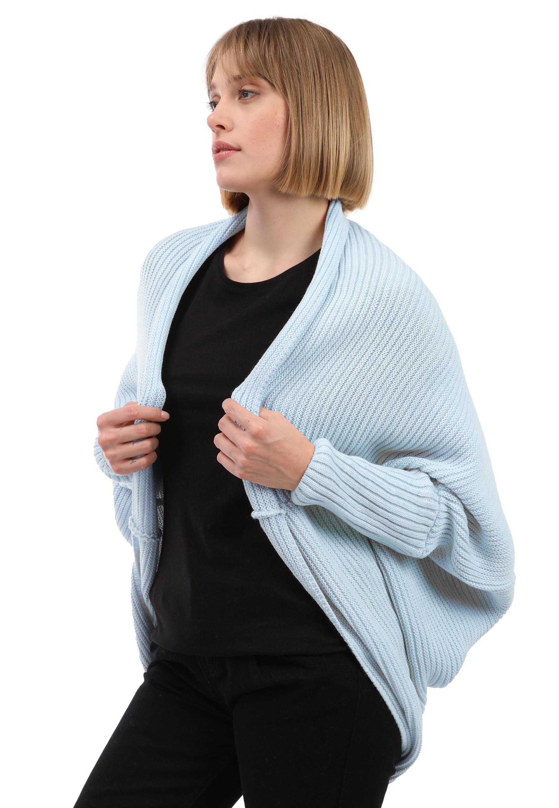 Felix Hardy Strickjacke »Langärmelige Strickjacke aus Wollmischung mit Fledermausärmeln«