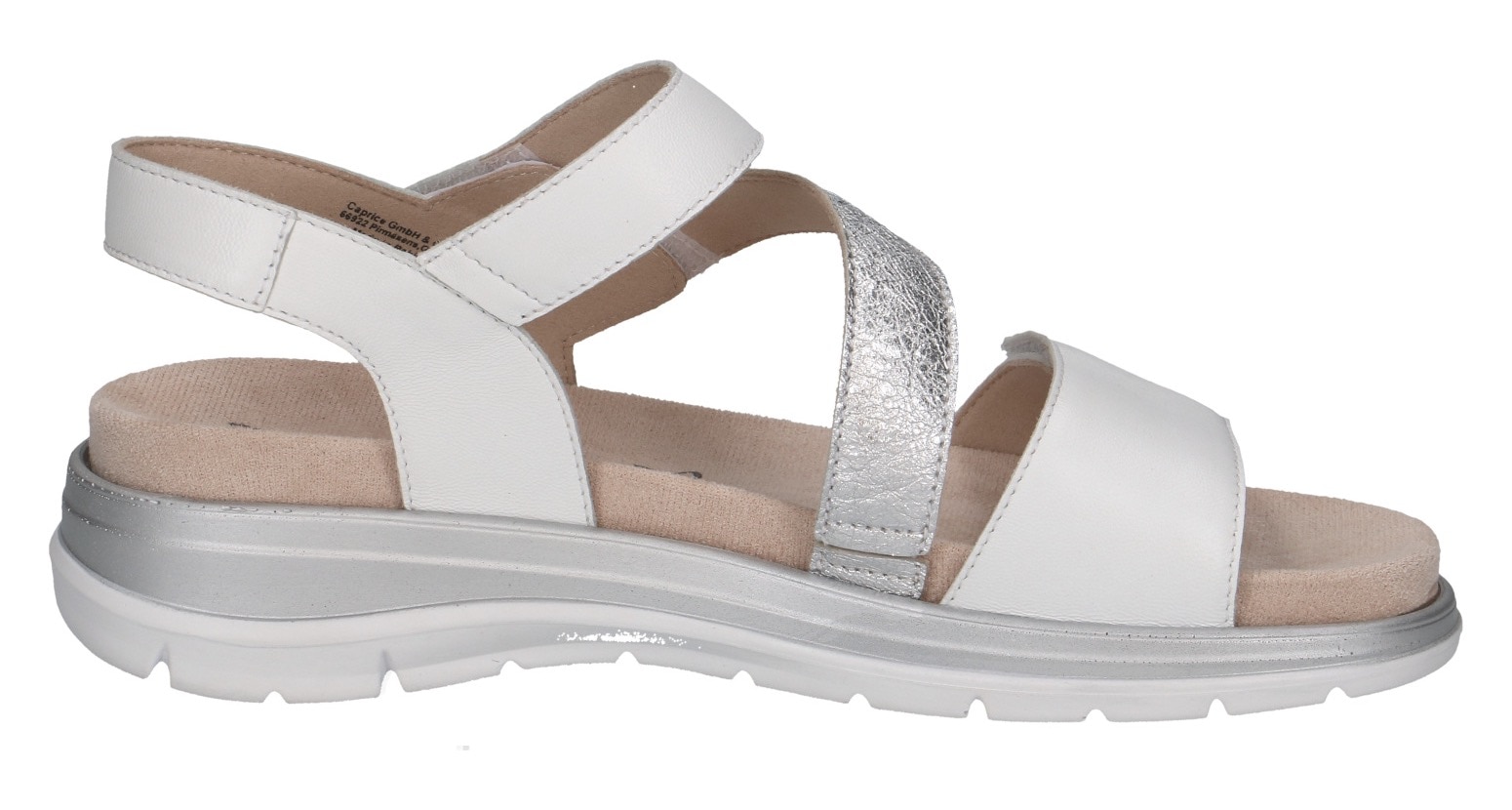 Caprice Riemchensandale, Keilsandalette, Bequemschuh, Sommerschuh im Metallic-Look