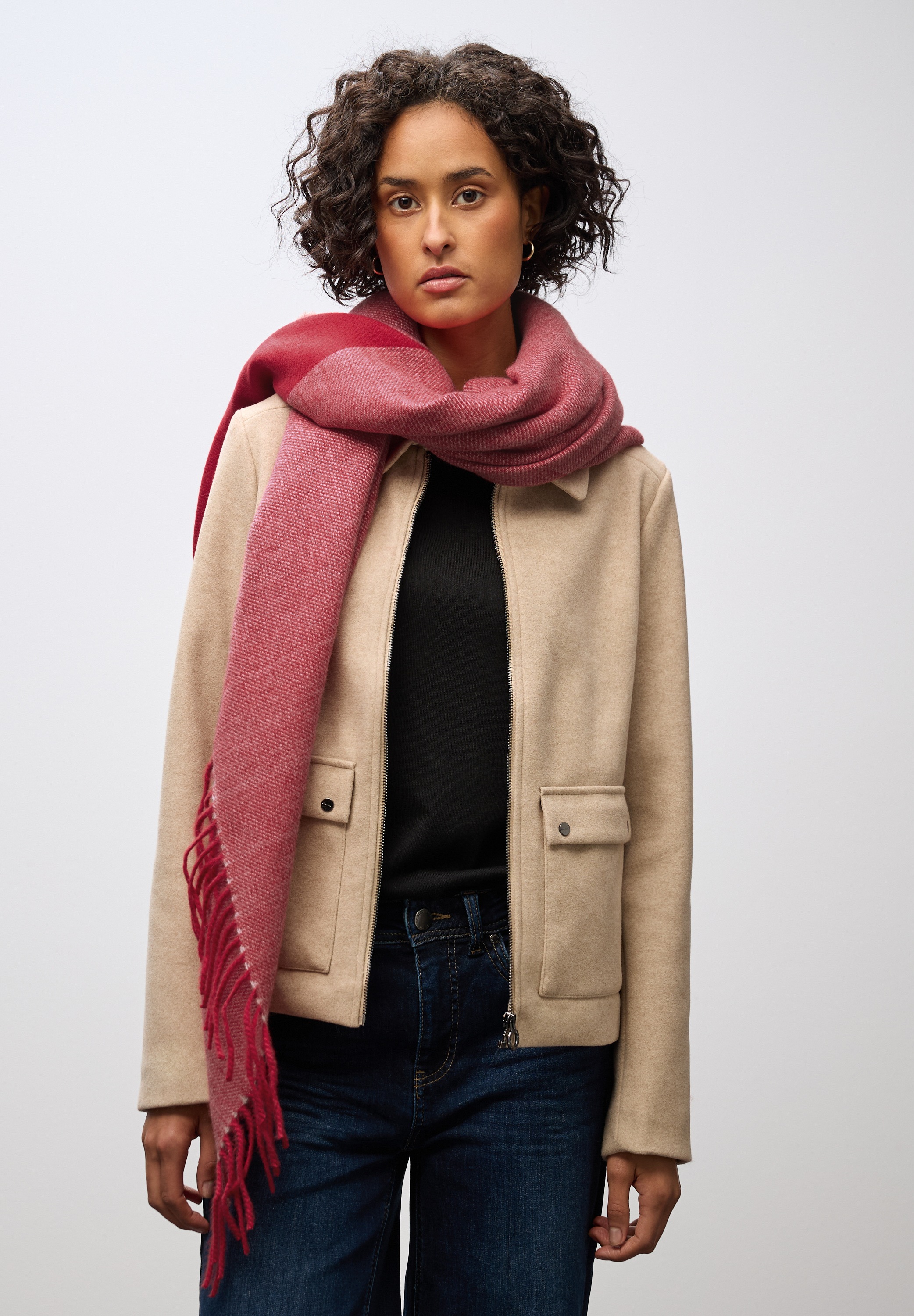 STREET ONE Halstuch mit Fransenkante günstig online kaufen