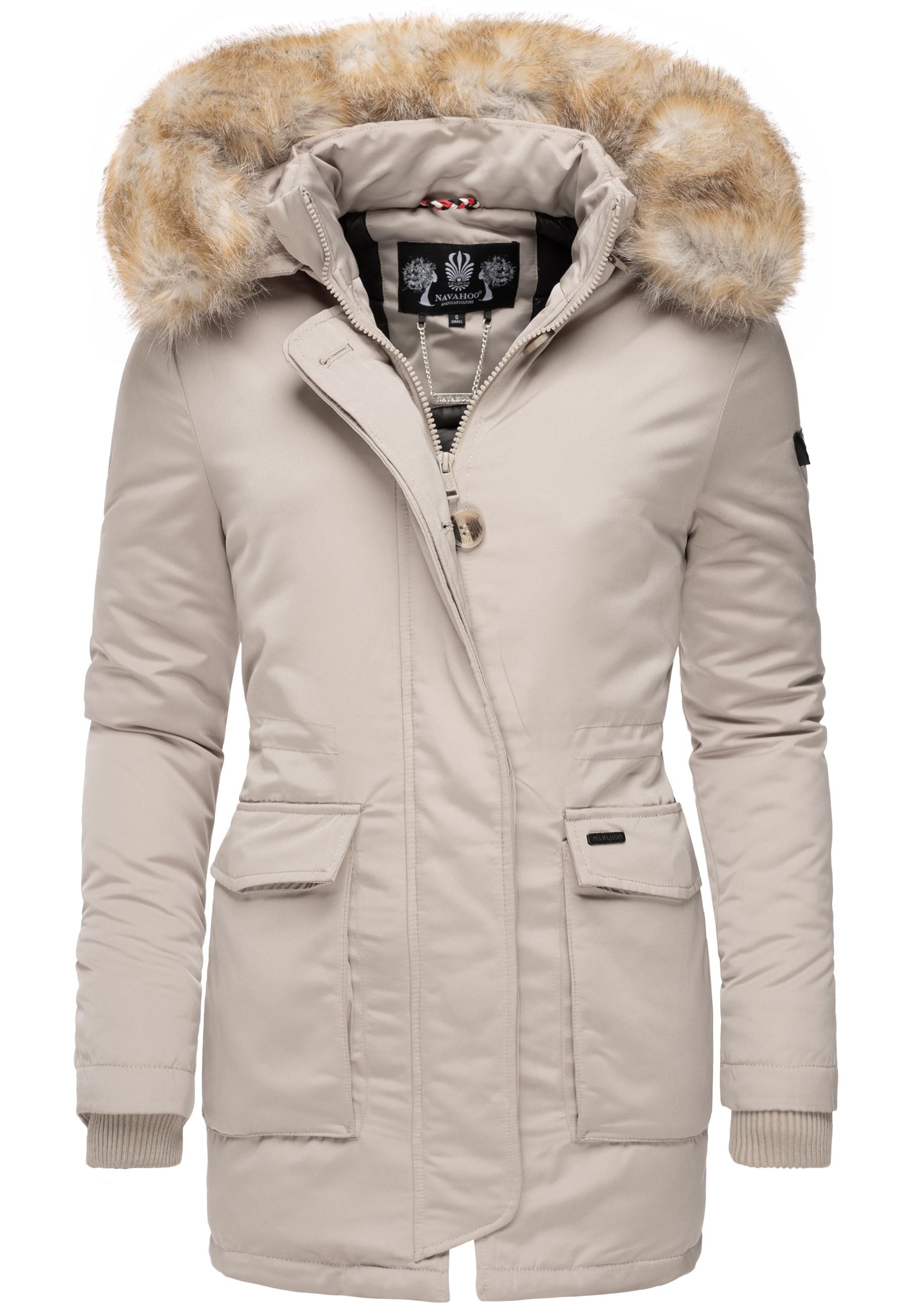 Navahoo Wintermantel »Schneeengel«, hochwertiger Parka mit edlem Fellimitat