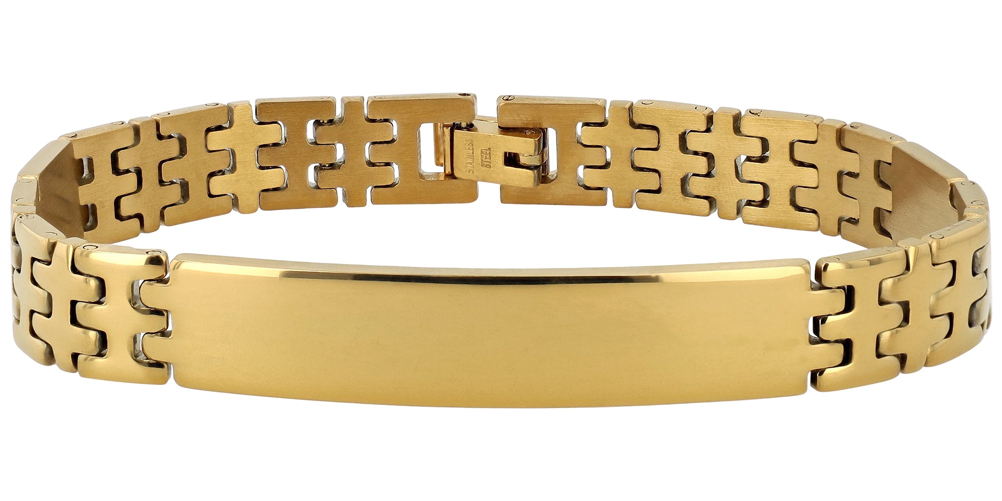 ADELIA ́S Damen Gliederarmband "Armband – Gliederarmband aus Edelstahl 20 cm", 20cm, Edelstahl, gold, Edelstahl, Armbänder, Ideal als Geschenk zum
