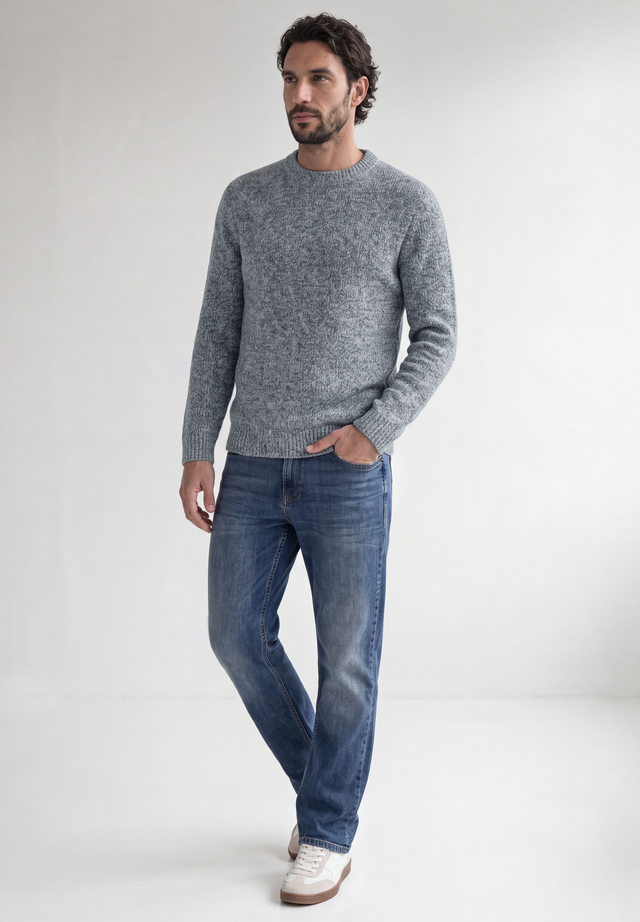 STREET ONE MEN Strickpullover aus softem Materialmix