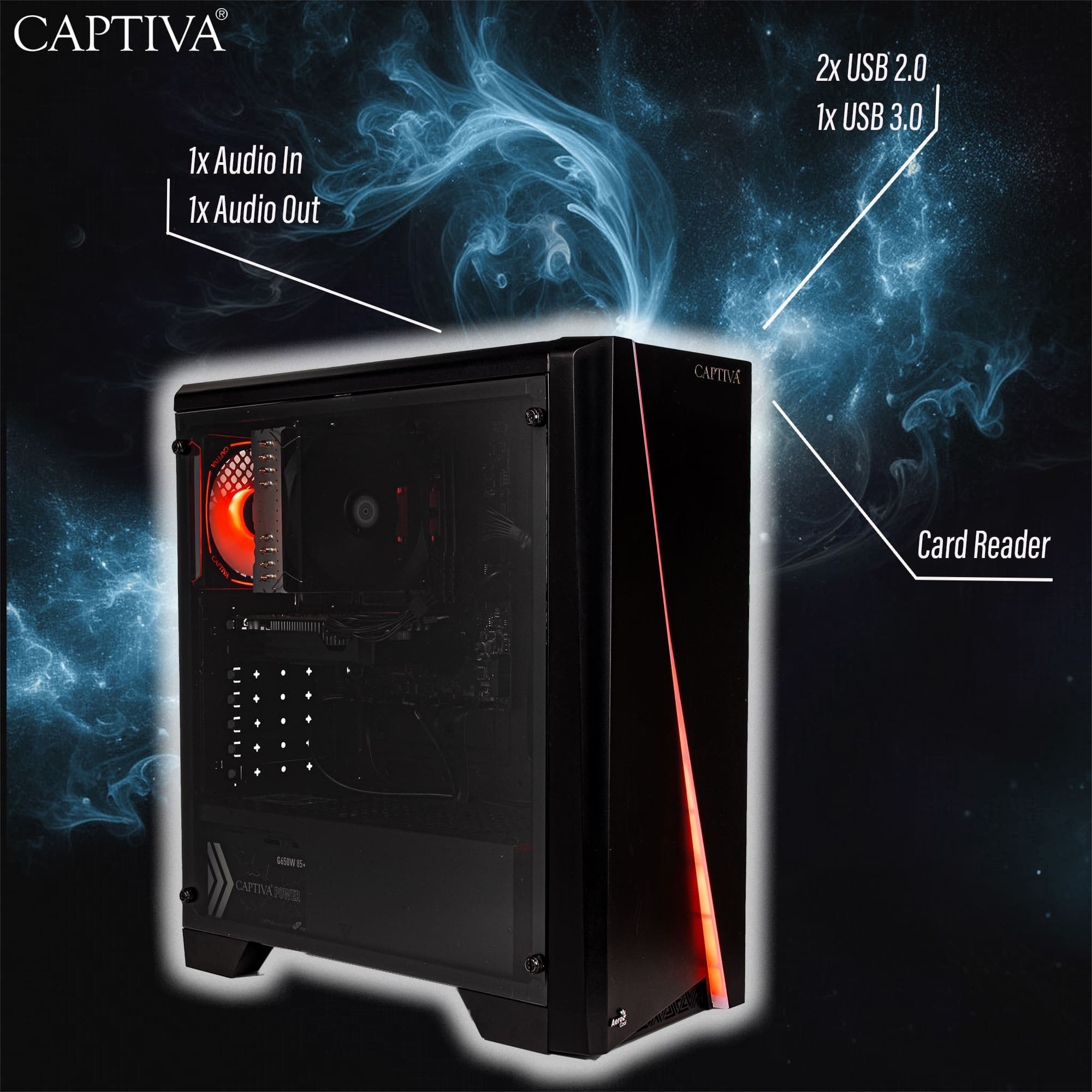 CAPTIVA Gaming-PC-Komplettsystem »Advanced Gaming R85-988 TFT Bundle« 27 ″ AMD Ryzen 5 GeForce RTX 4060 Ti 32 GB RAM 1.000 GB SSD