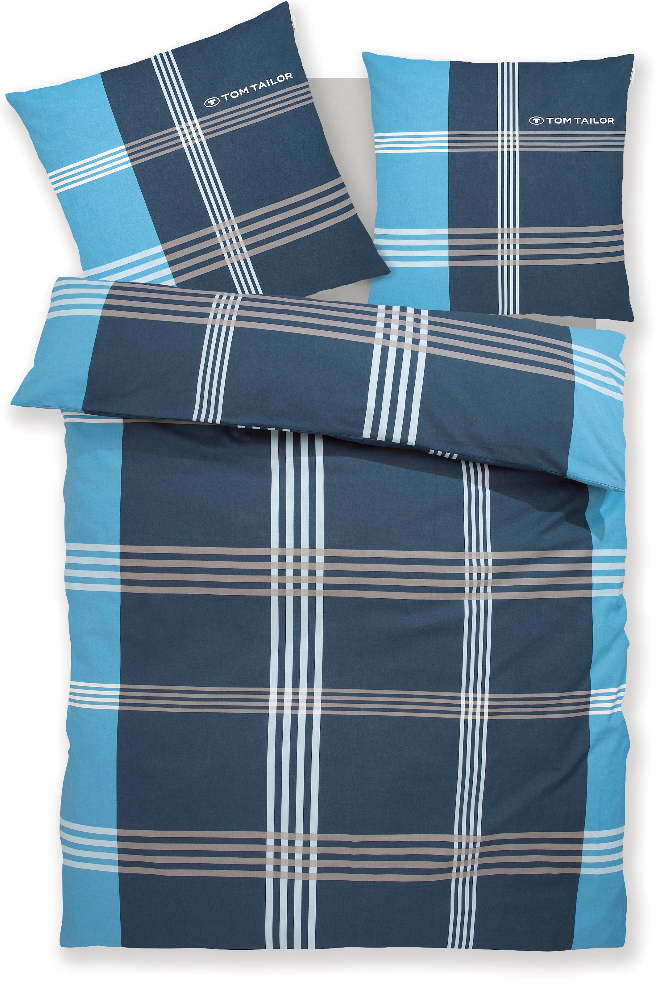 TOM TAILOR HOME Bettwäsche »Ole in Gr. 135x200 oder 155x220 cm«, karierte Bettwäsche aus Baumwolle, mit Reißverschluss