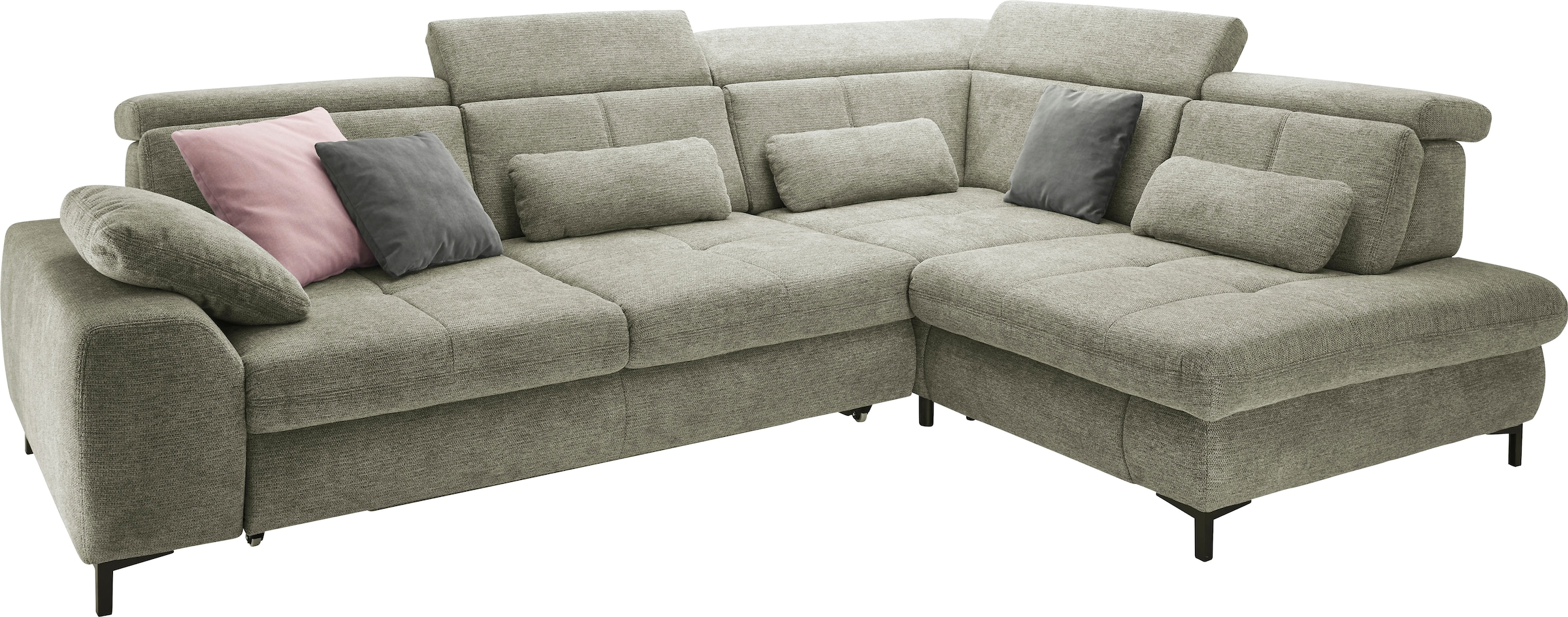 set one by Musterring Ecksofa Kaltschaumpolsterung, Flachgewebe, whlw. mit Funktionen, Sitzhöhe 49