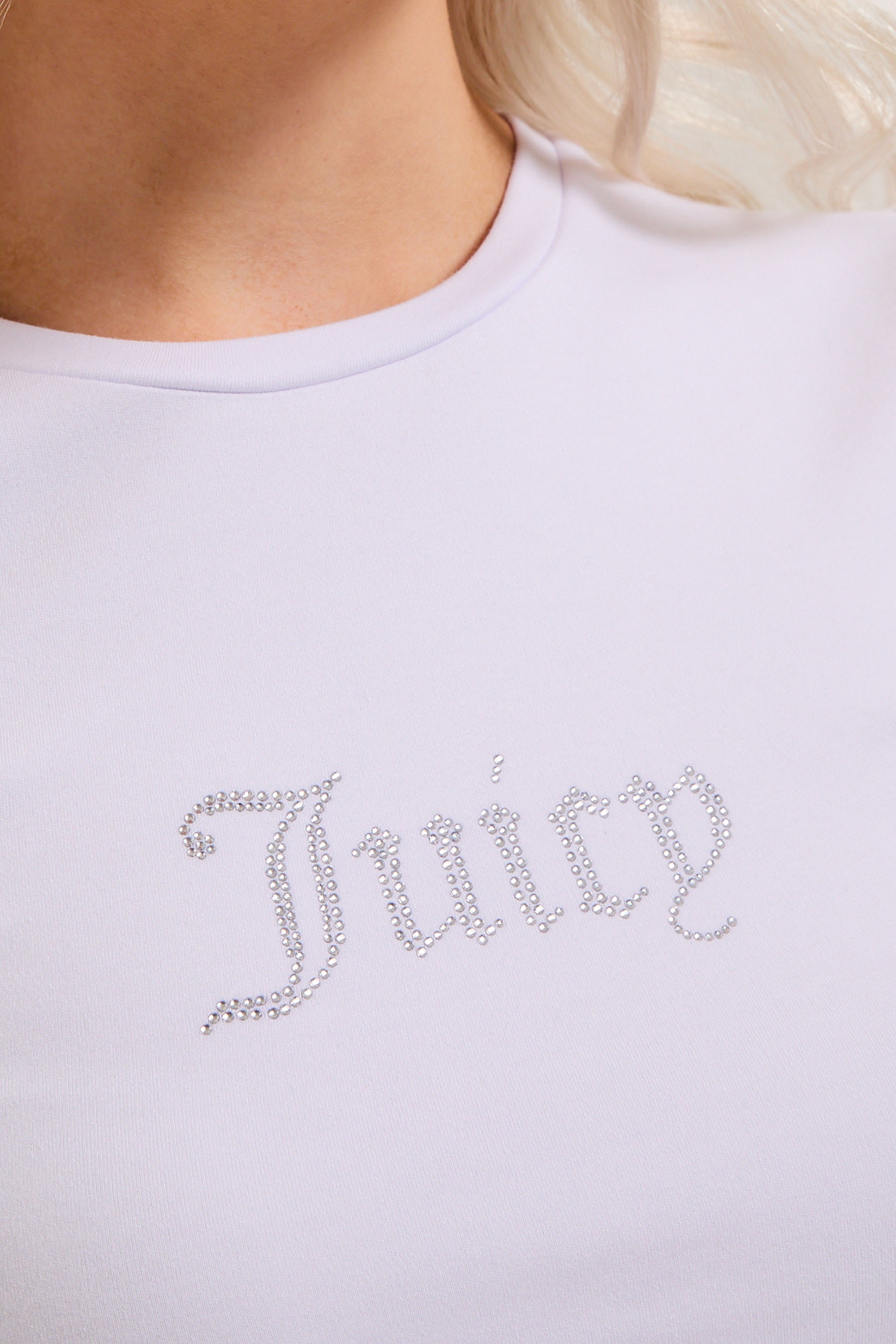 Juicy Couture T-Shirt »ESME FITTED TEE Damen« T-Shirt Damen, Schriftzug, Sportshirt, Logoprint, mit Glitzer, Sale