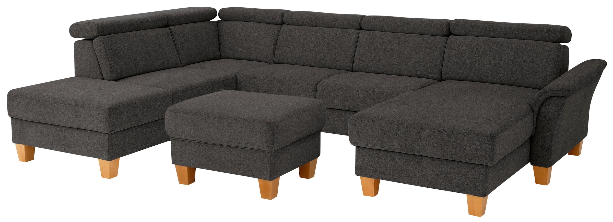 Home affaire Wohnlandschaft »Conville U-Form«, Kopfteilverstellung wahlweise mit Bettfunktion und Bettkasten