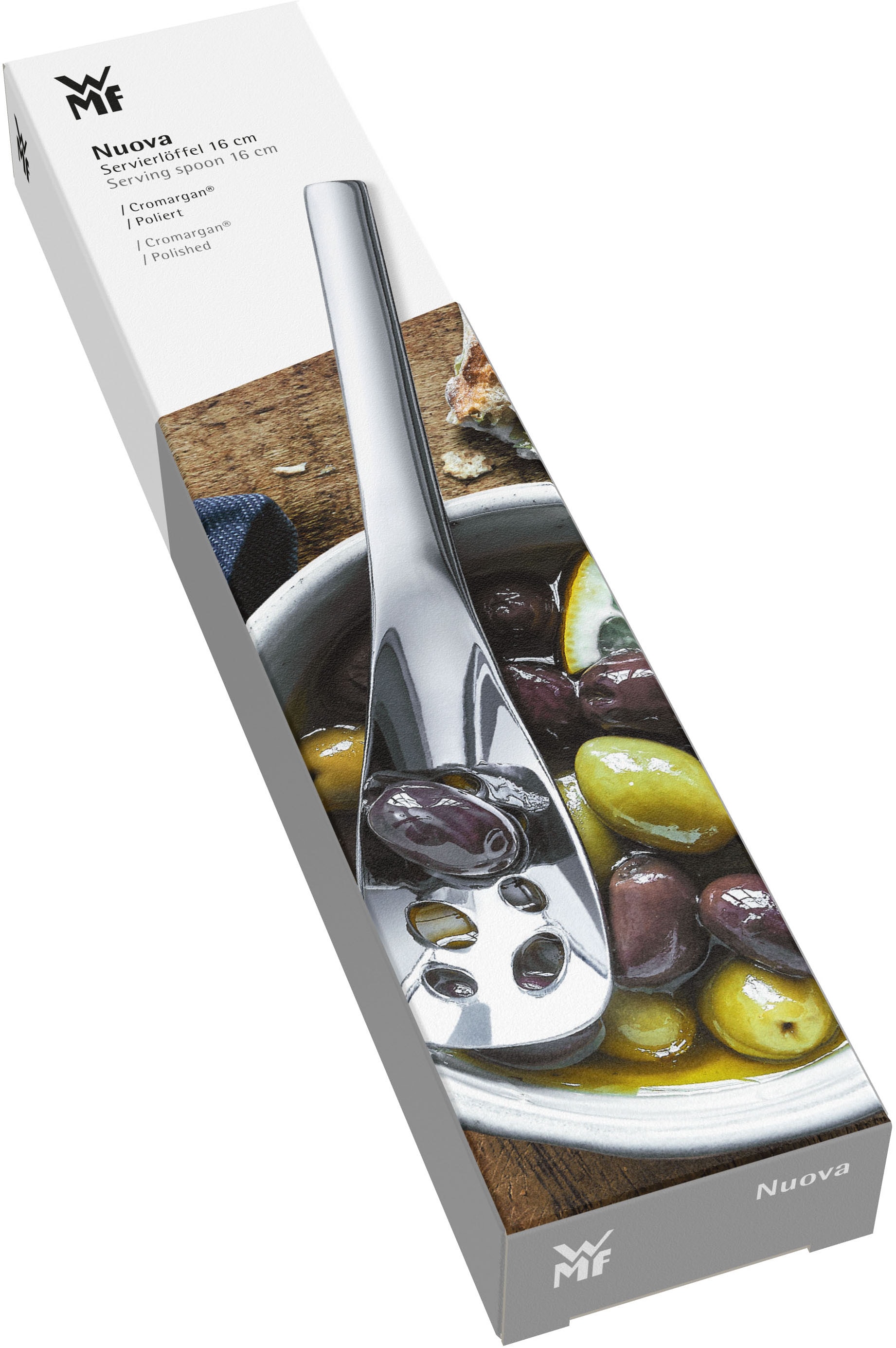 WMF Servierlöffel »Nuova«, (1 tlg.), perforiert, klein, 16 cm, Abtropfschlitze, Cromargan Edelstahl