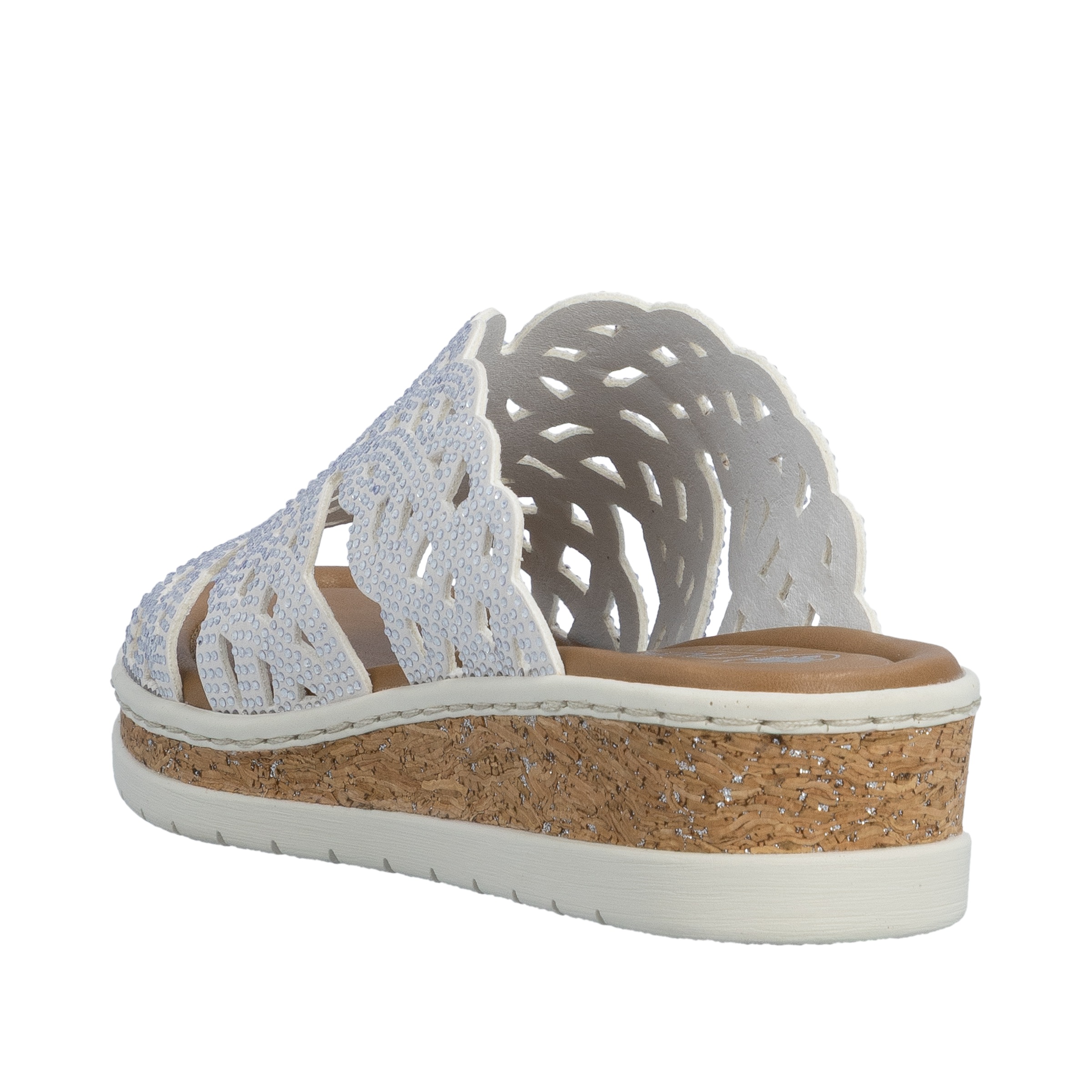 Rieker Pantolette  Sommerschuh, Hausschuh, Keilabsatz, mit Glitzersteine