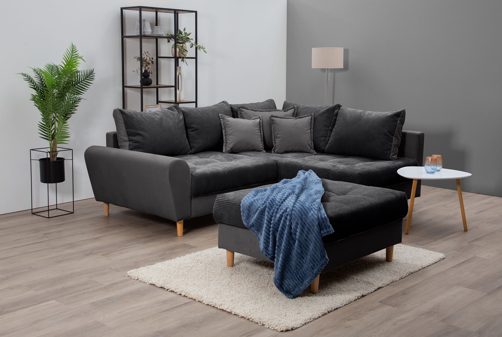 Home affaire Ecksofa "Rice L-Form inkl. Hocker", (Set, mit Hocker), mit Bon günstig online kaufen