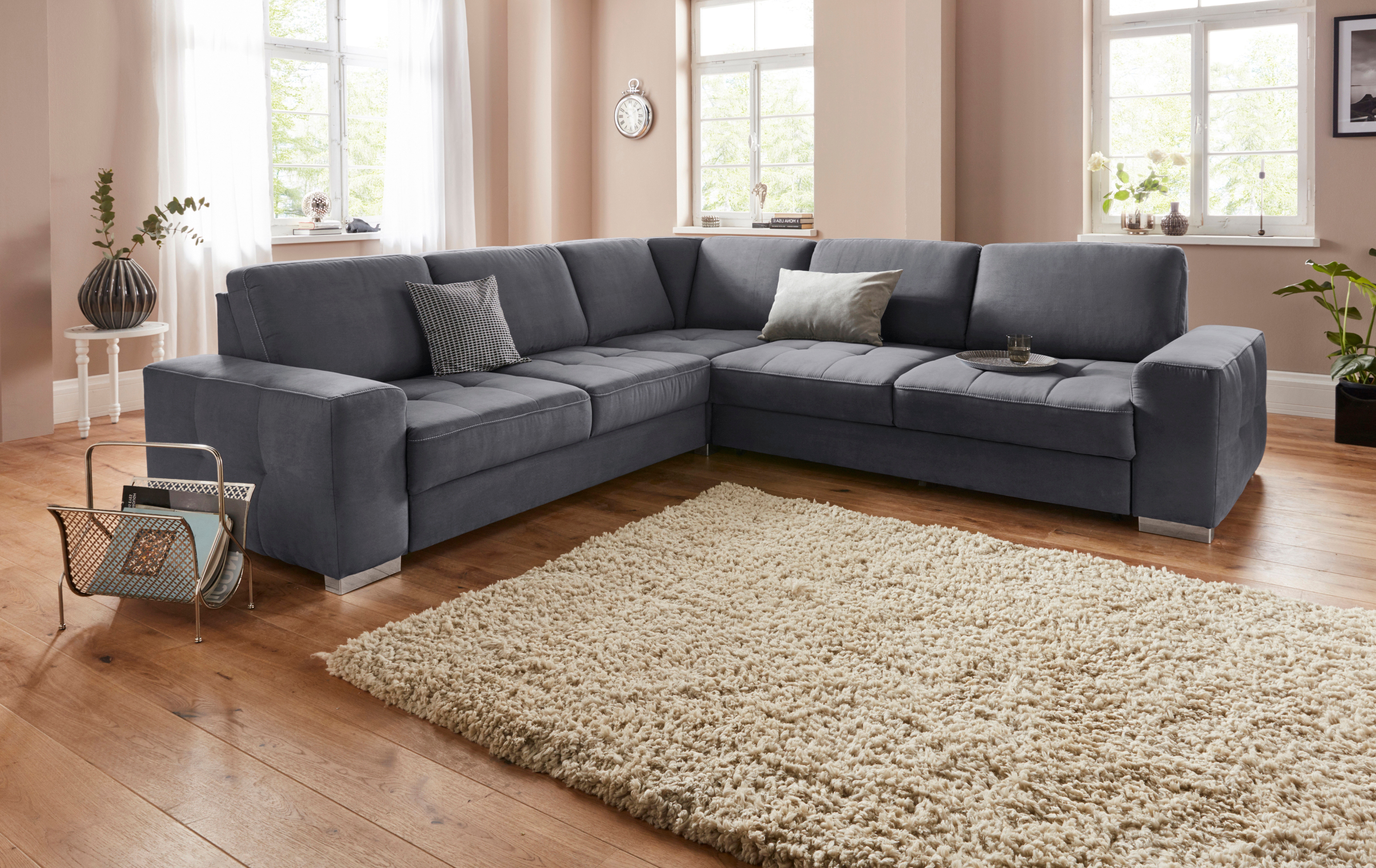 sit&more Ecksofa "Santorini L-Form" mit Federkern und Sitztiefenverstellung, wahlweise mit Schlaffunktion
