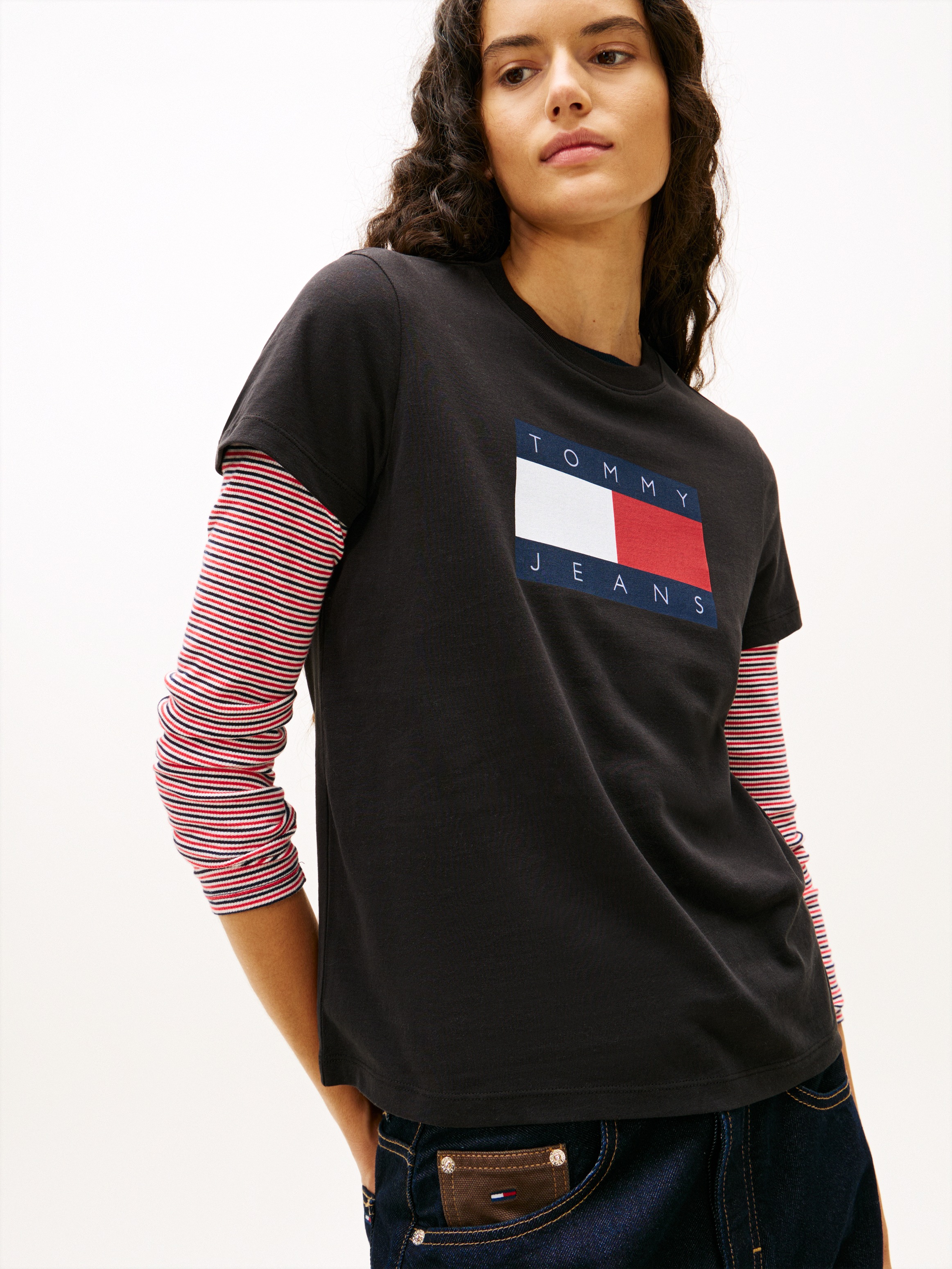 Tommy Jeans Kurzarmshirt "TJW REG TJ FLAG SS TEE" günstig online kaufen