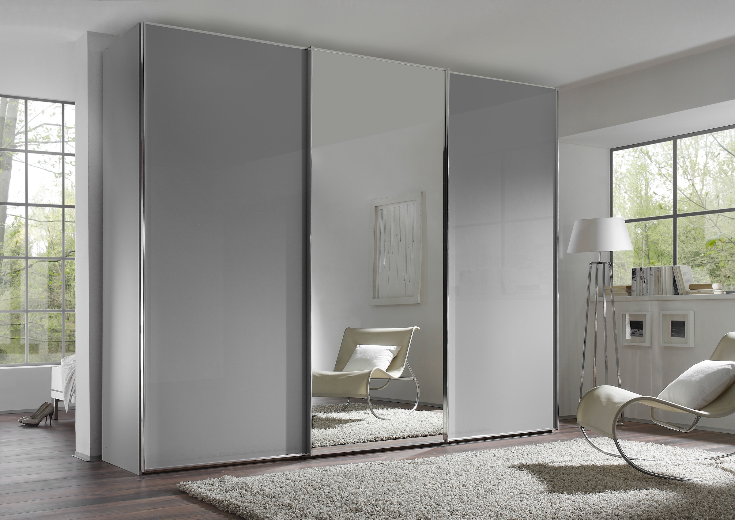 STAUD Schwebetürenschrank »Sinfonie Plus, edles Design in hochwertiger Qualität, Made in Germany« Mit Spiegeltür und vier verschiedenen Ausstattungsvarianten