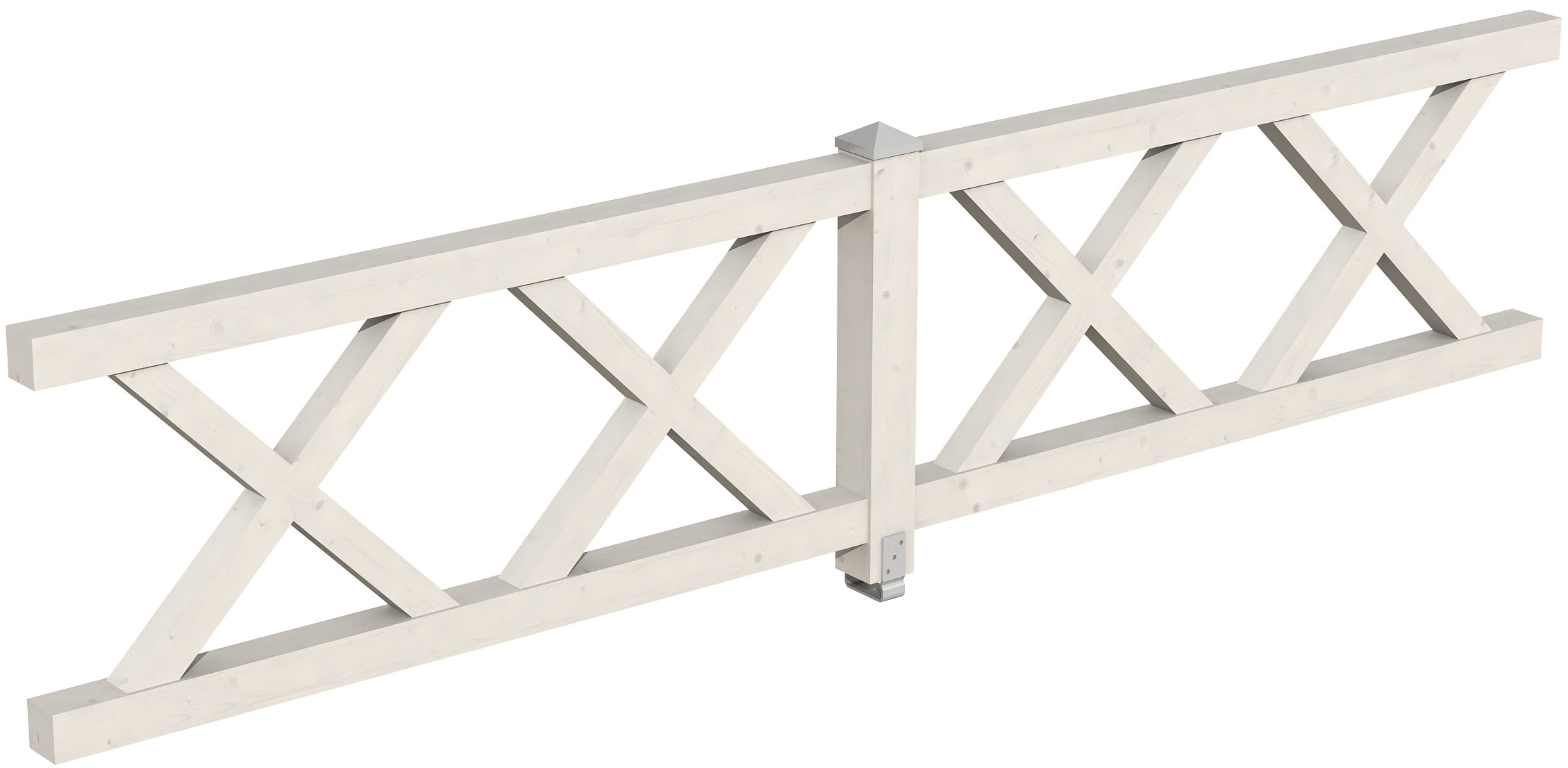 Brüstungsgeländer SKANHOLZ, H:84cm L:400cm, weiß, Geländer, "Andreaskreuz"