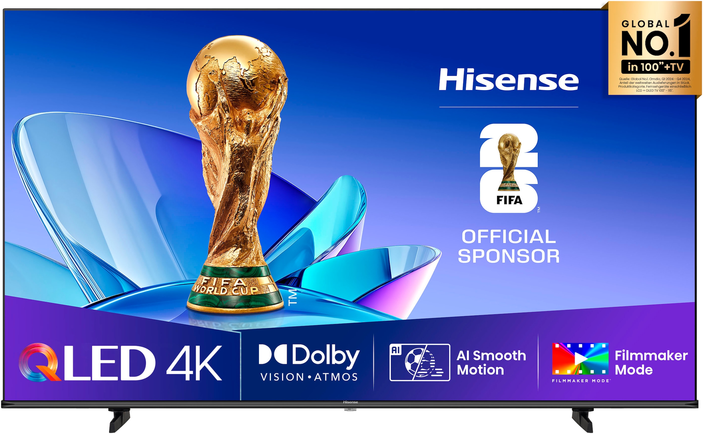 HISENSE QLED-Fernseher "65E77Q", 65schwarz, Fernseher, 4K UHD QLED