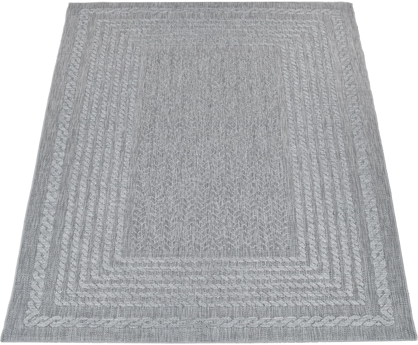 Paco Home Teppich »Liege 390«, rechteckig, Flachgewebe, melierte Sisal Optik,  mit Bordüre, Outdoor geeignet auf Rechnung | BAUR