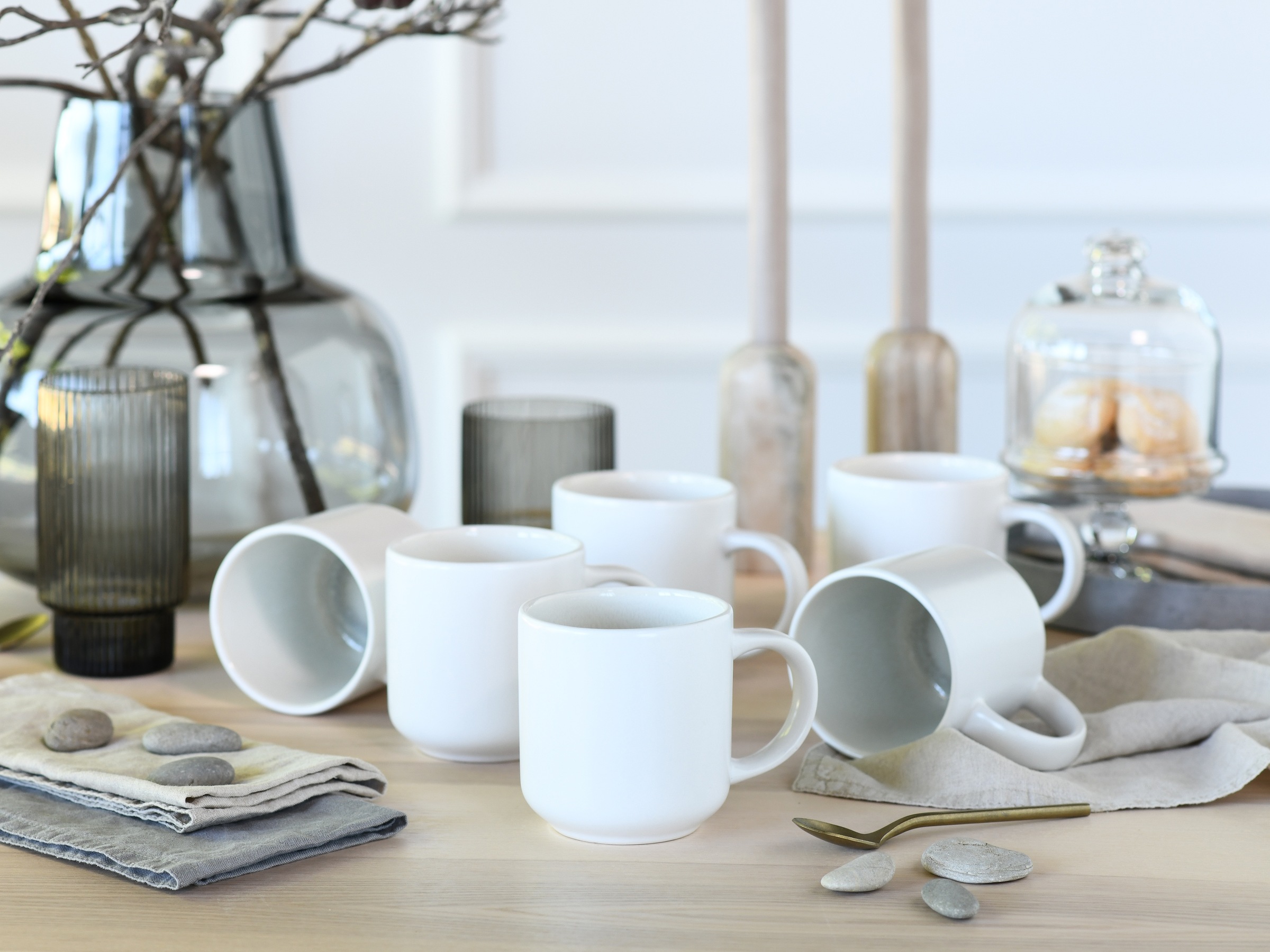 OTTO home Becher »modernes 6-teiliges Kaffeebecher-Set Lykk« hohe Haltbarkeit, spülmaschinen- & mikrowellengeeignet, Reaktivglasur