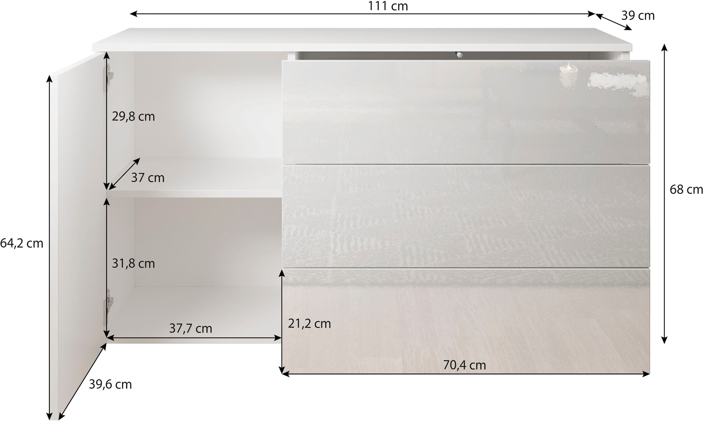 INOSIGN Kommode »PARIS«, Breite 111 cm | BAUR | Hängeschränke