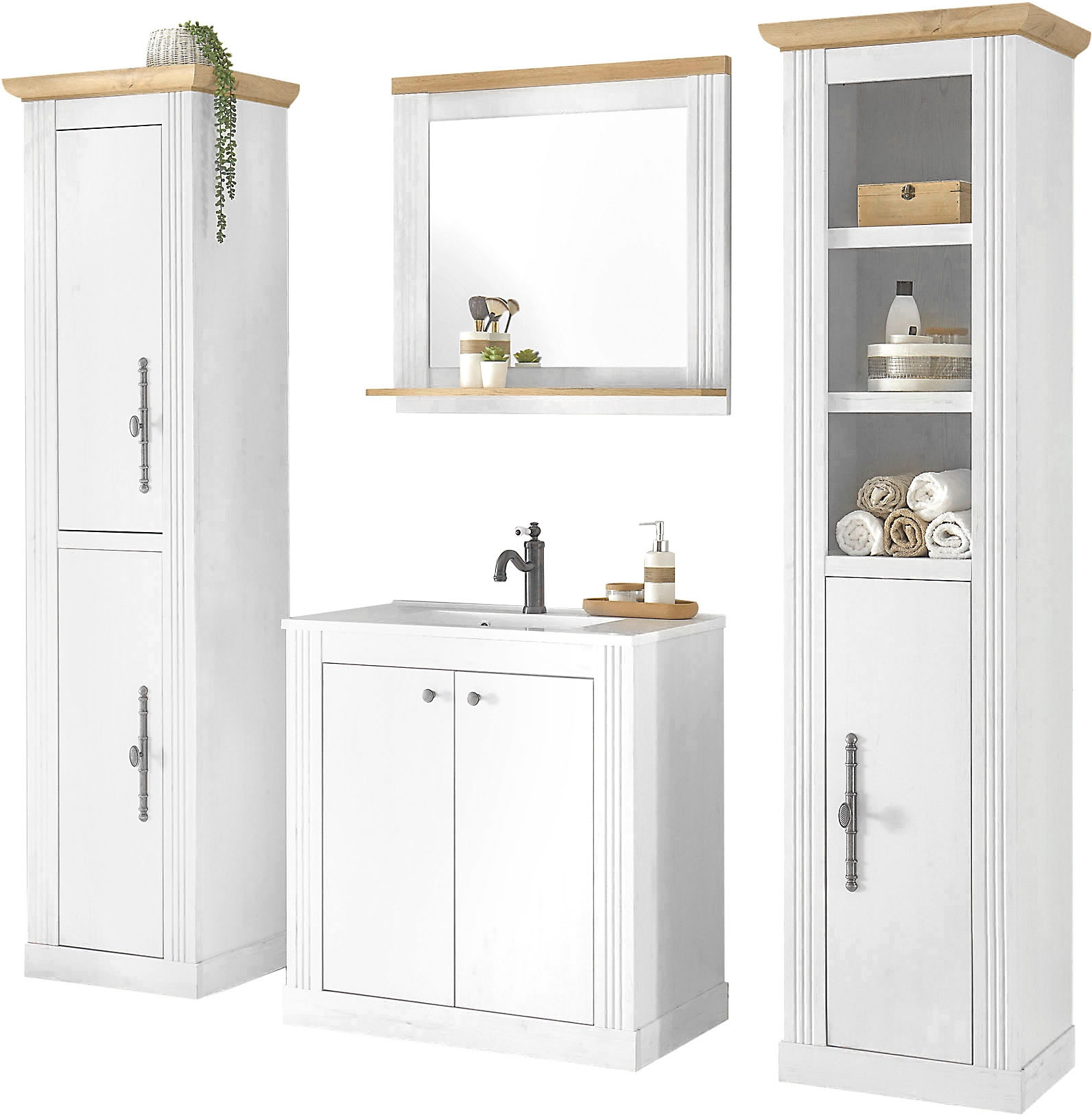 OTTO home Badmöbel-Set "WESTMINSTER, Bad im Landhausstil, 4-teiliges Badezi günstig online kaufen