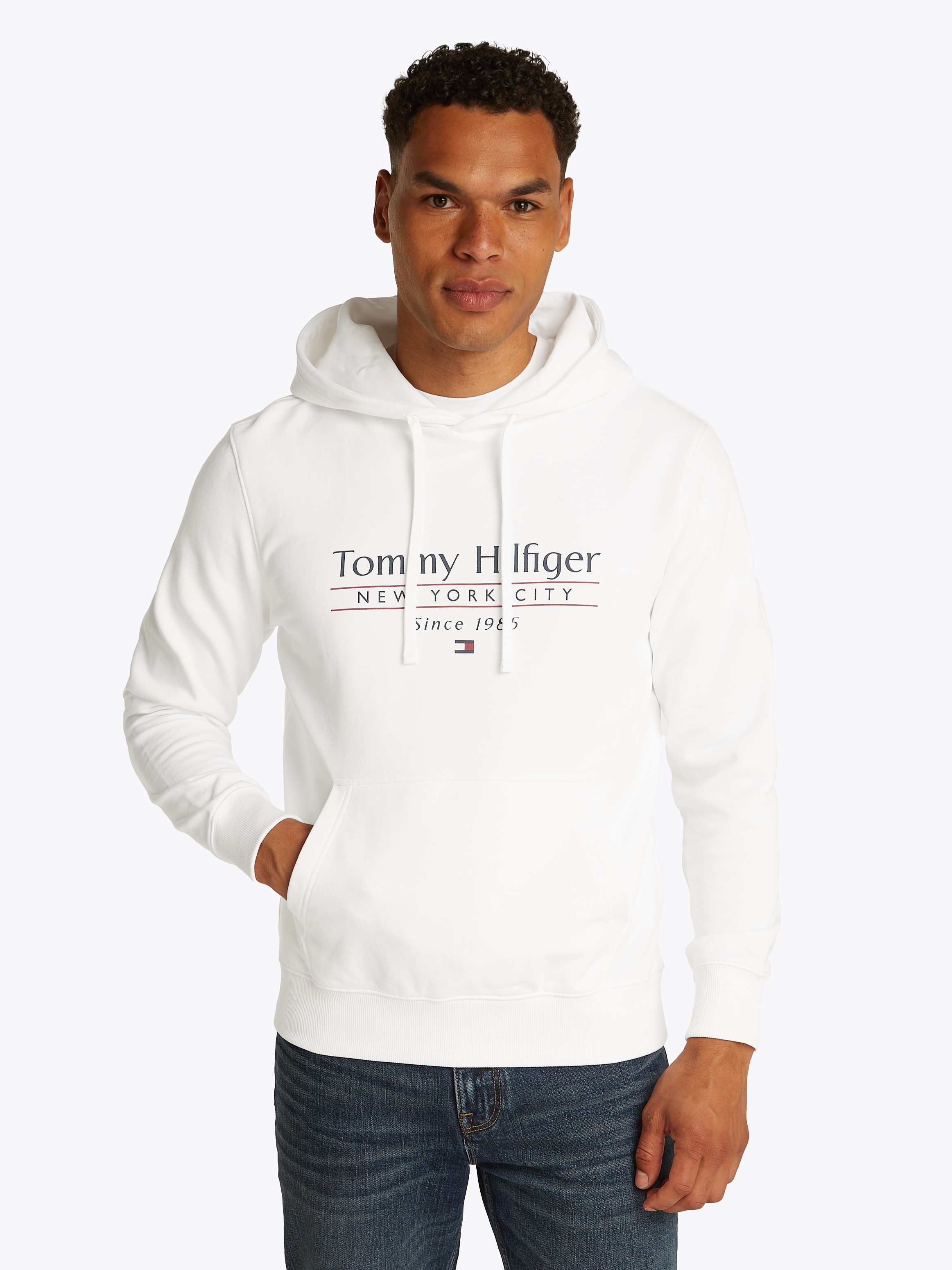 Tommy Hilfiger Hoodie "HILFIGER CENTER STACK HOODY", mit großem mehrfarbige günstig online kaufen