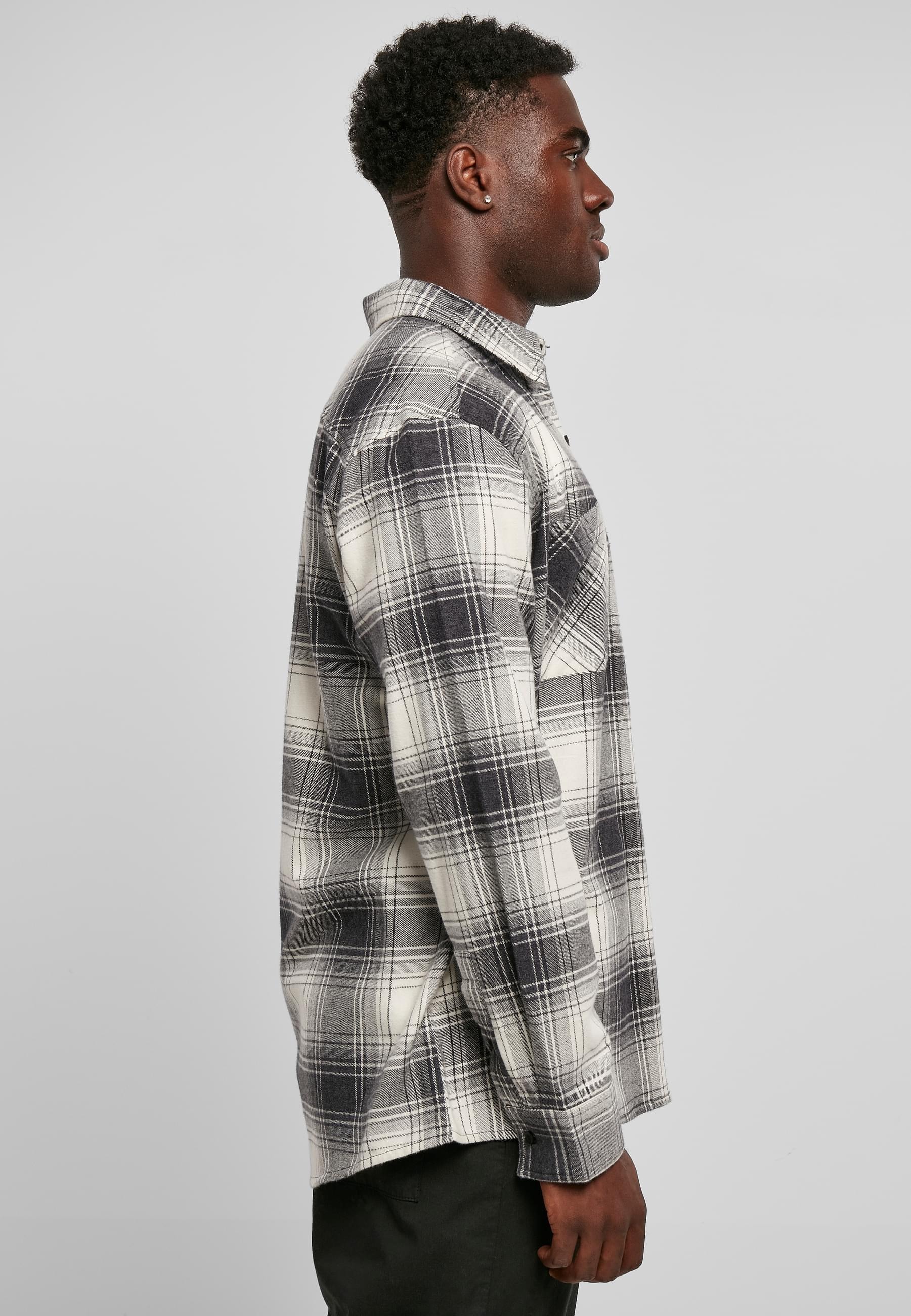 URBAN CLASSICS Langarmhemd »Urban Classics Herren Mock Check Shirt«, (1 tlg.)