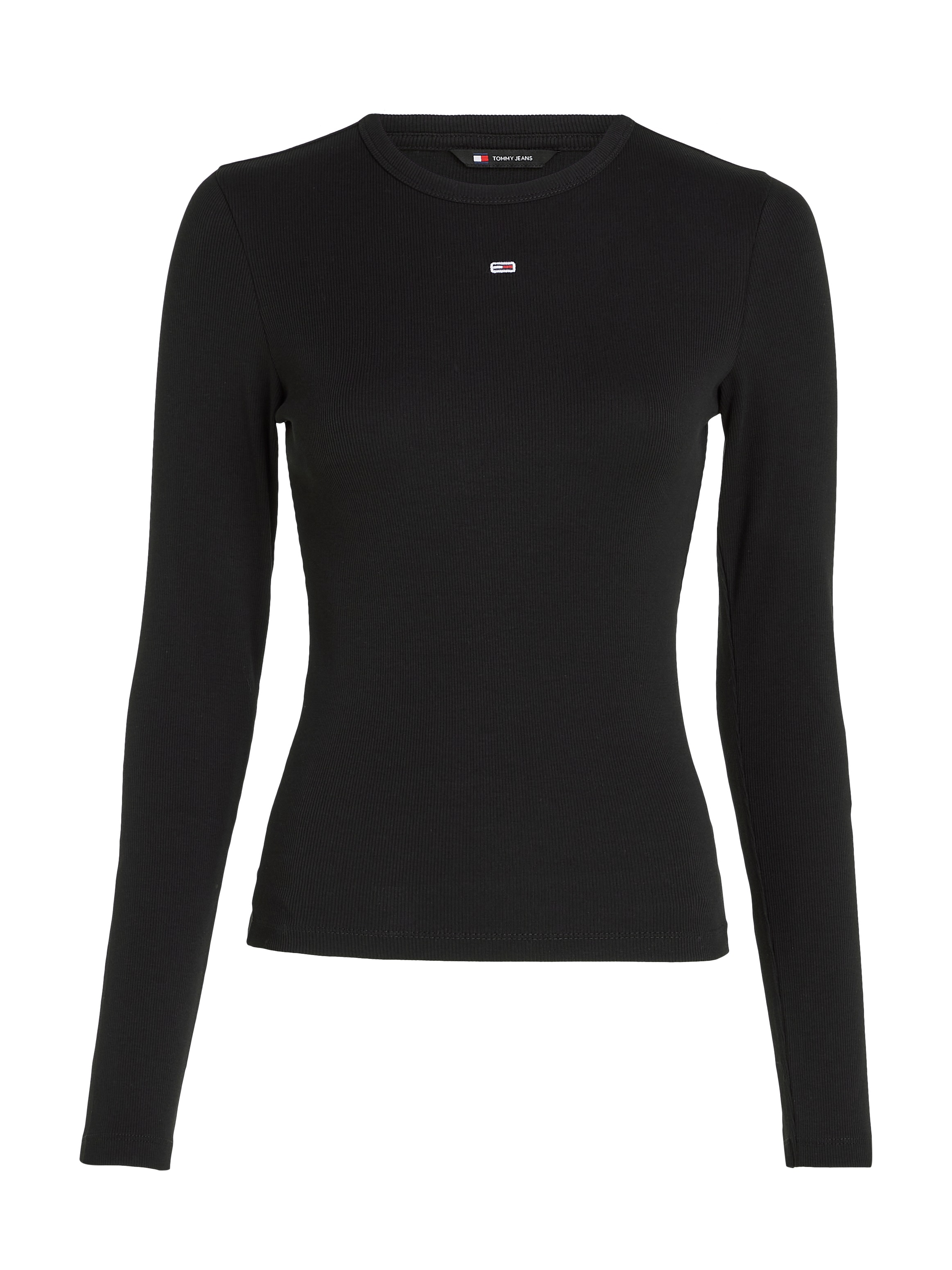 Tommy Jeans Langarmshirt »TJW SLIM ESSENTIAL RIB LS«, mit Logostickerei