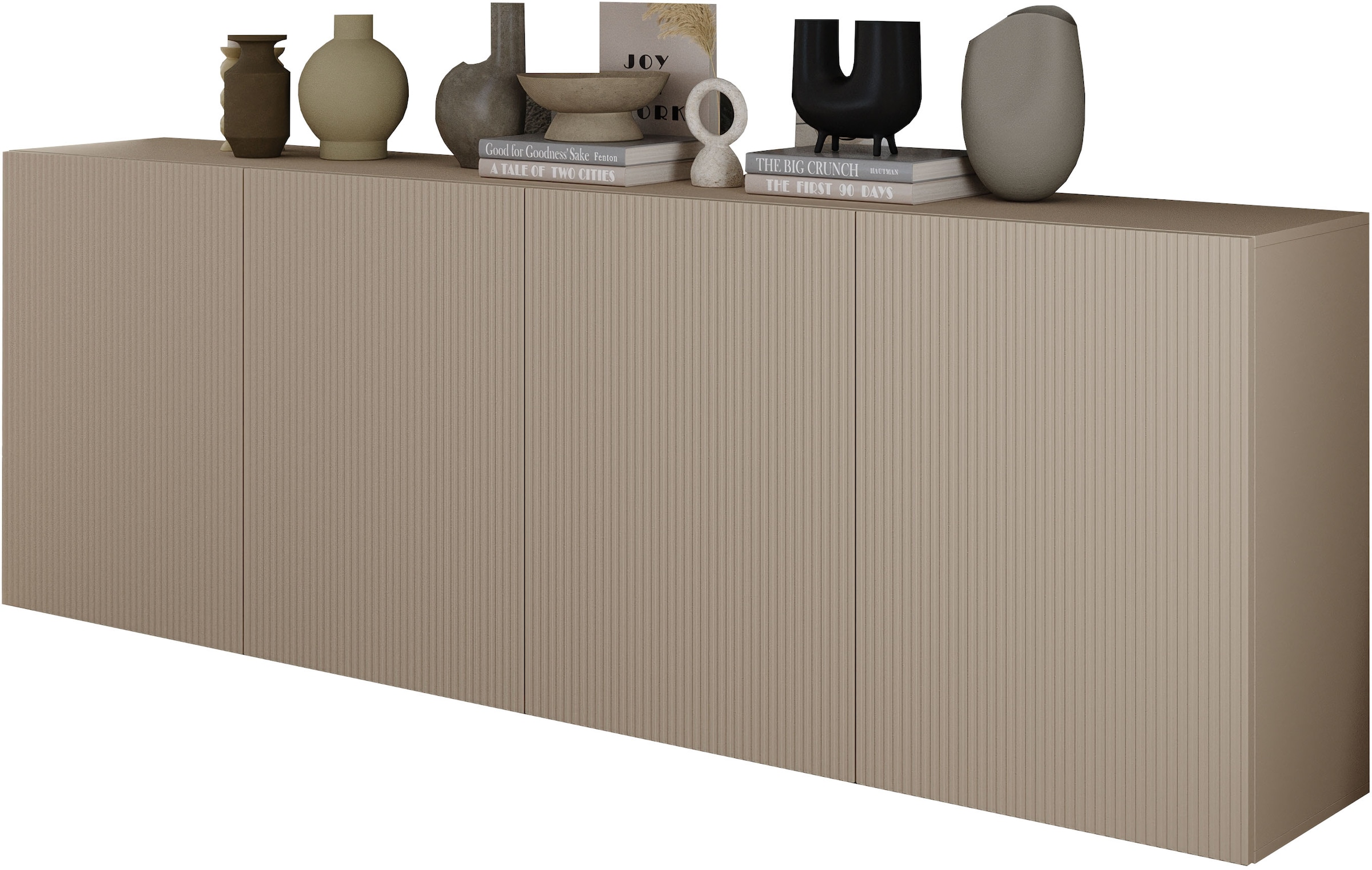 INOSIGN Sideboard »Rio Breite 240 cm, Kommode mit 4 Türen, Anrichte,«, geriffelte Front, modern u. elegant, viel Stauraum