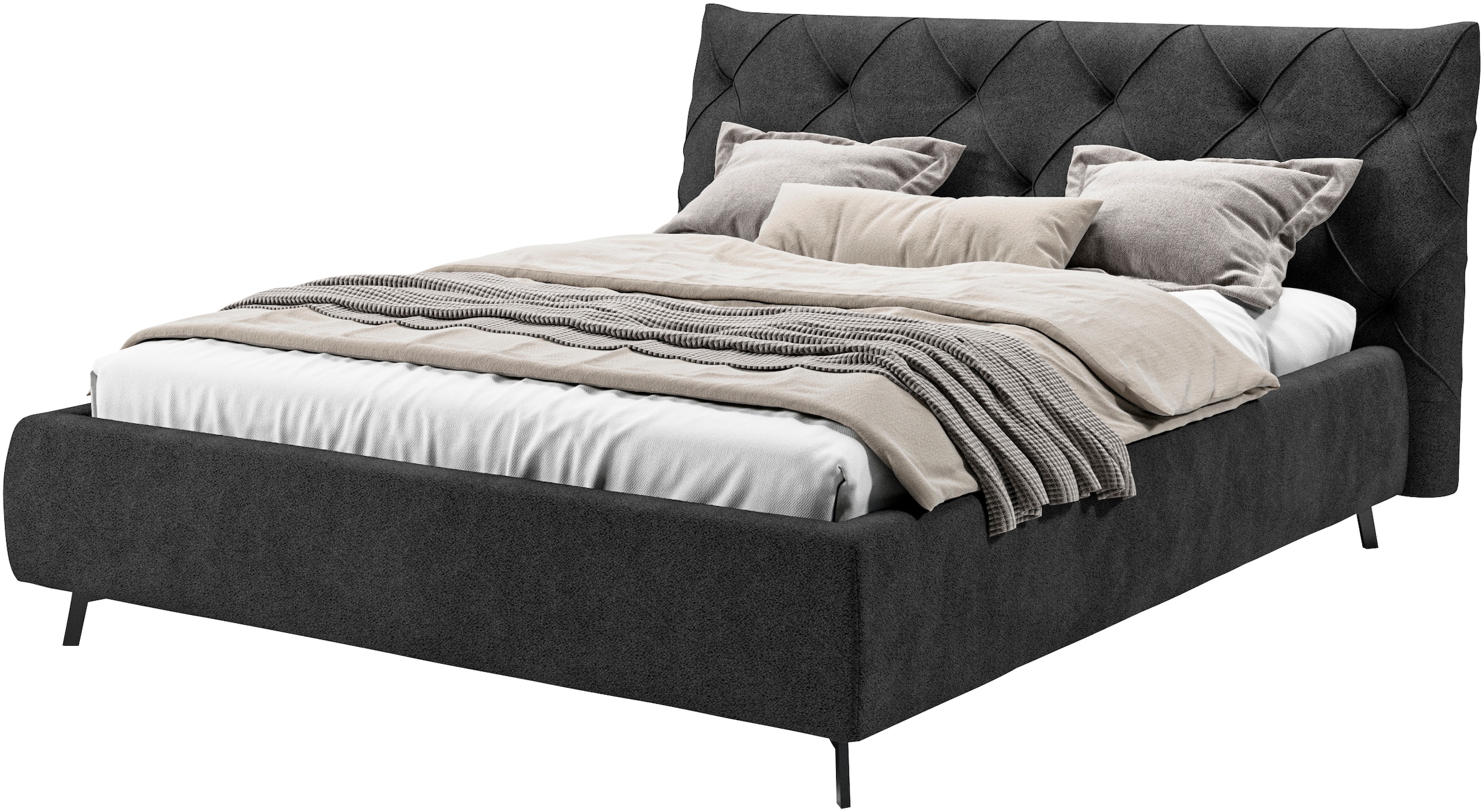 Home affaire "Elloree, in 4 Breiten bis 200cm, auch in Leder" Kopfteilhöhe 105 cm, belastbar bis 280 kg, auch in Überlänge 220cm