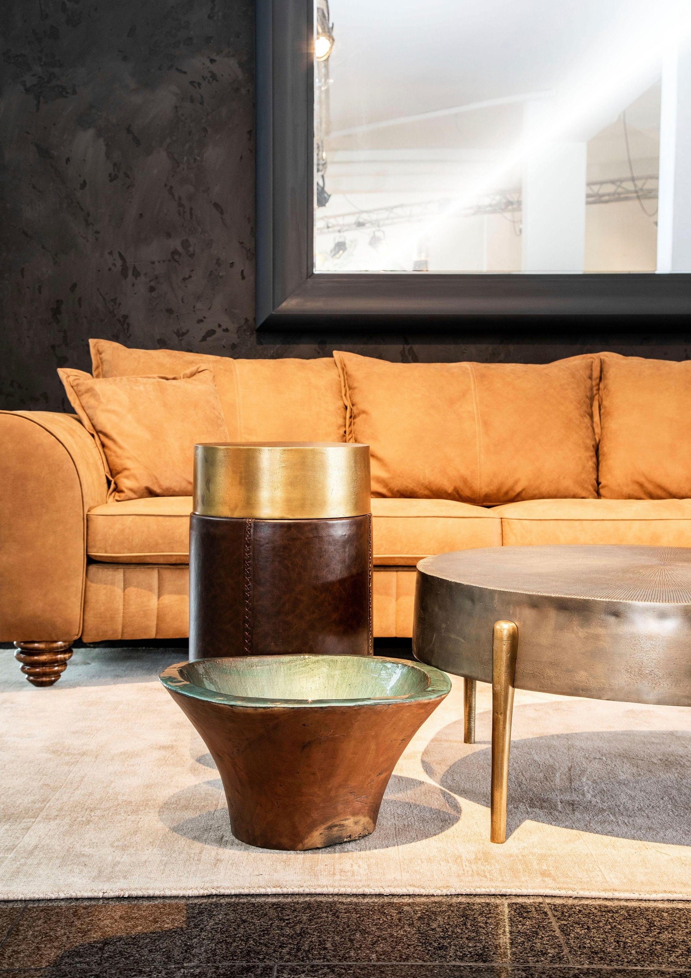 Couchtisch GUTMANN FACTORY "65767", silber (silberfarben, messingfarben antik, silberfarben antik), B:95cm H:40cm T:95cm, Tische, Couchtisch, aus Aluminium 3
